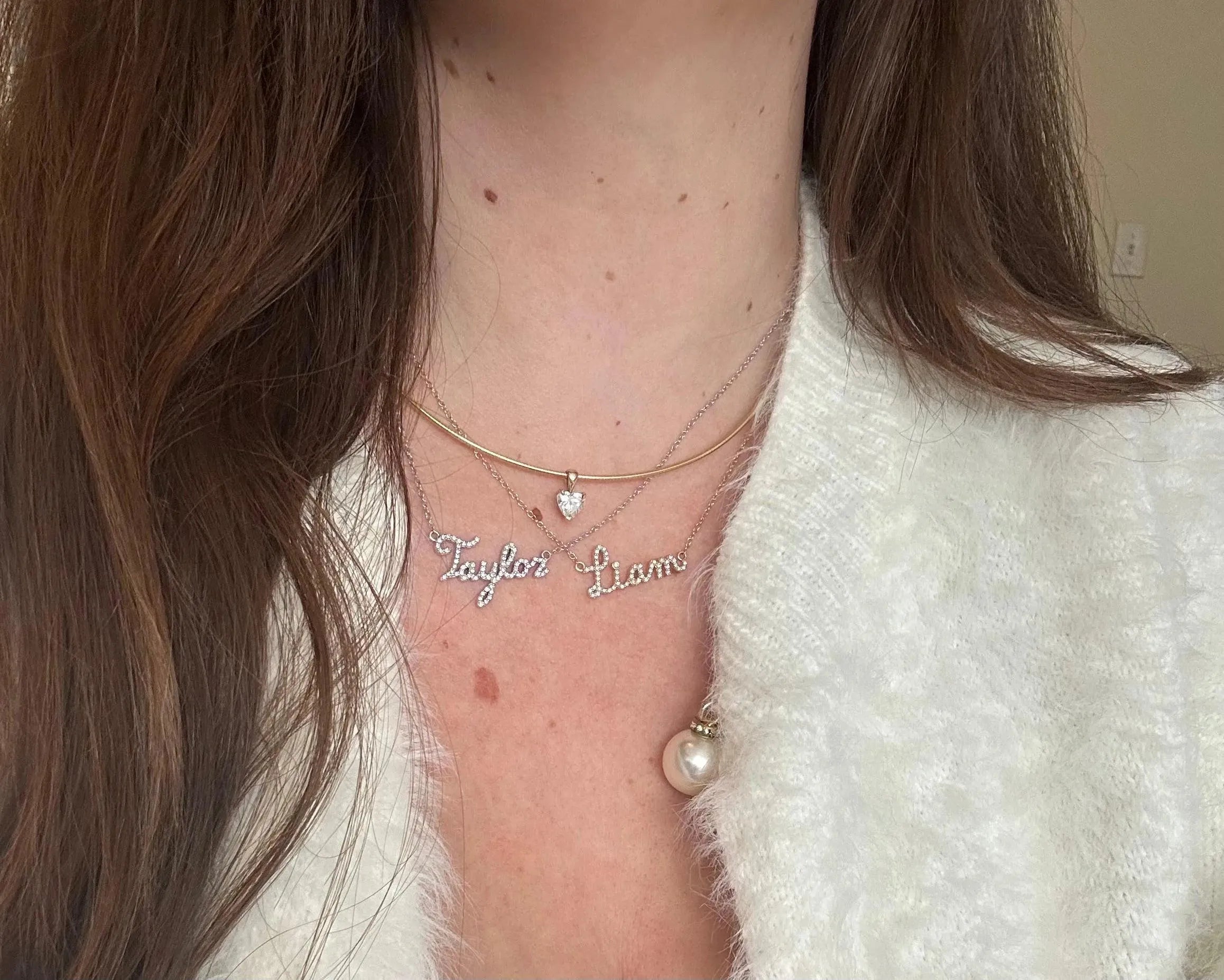 Personalized Diamond Script Name Necklace - With Olivia Grace