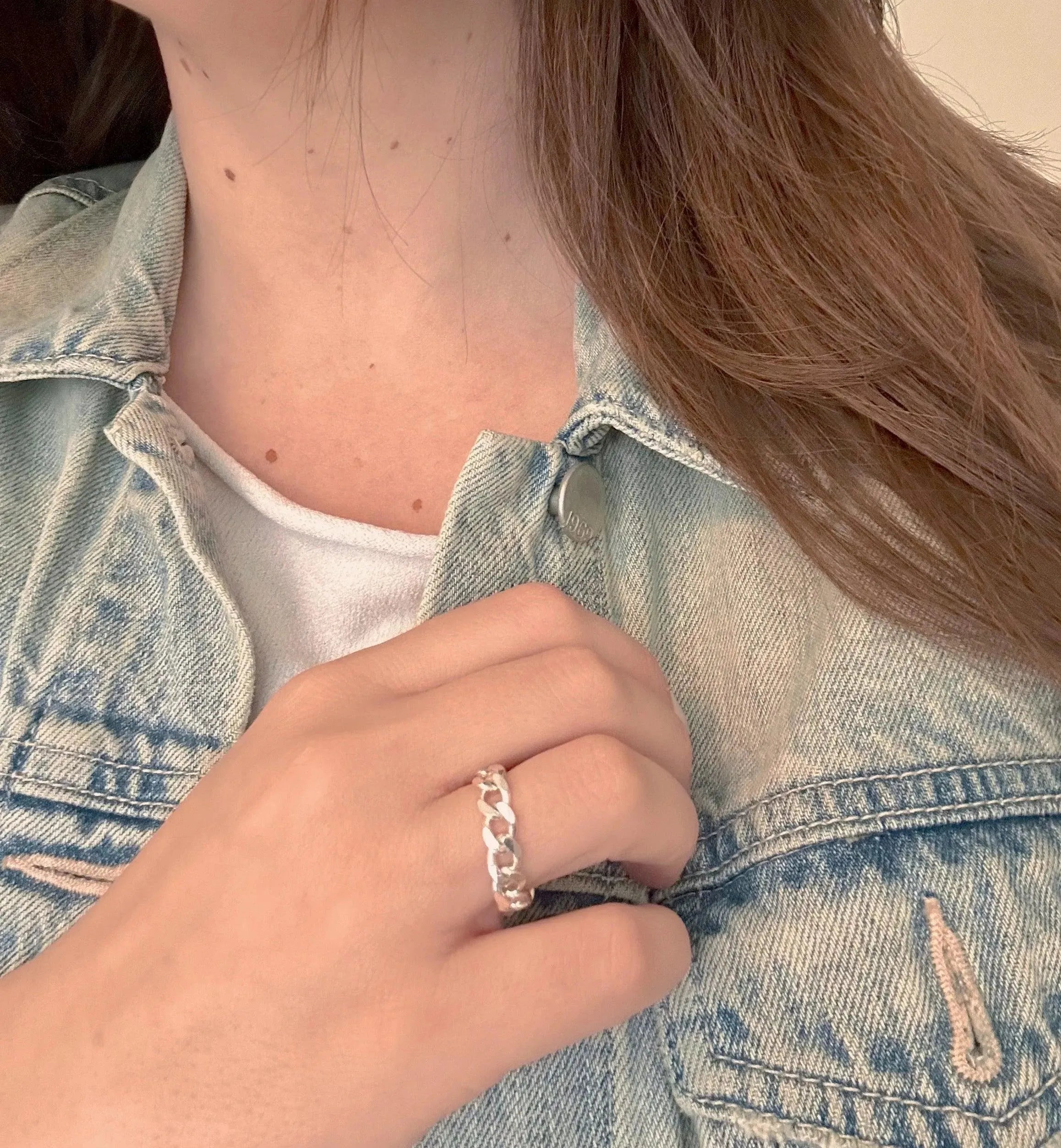 Simply Silver- Large Chain Ring - With Olivia Grace