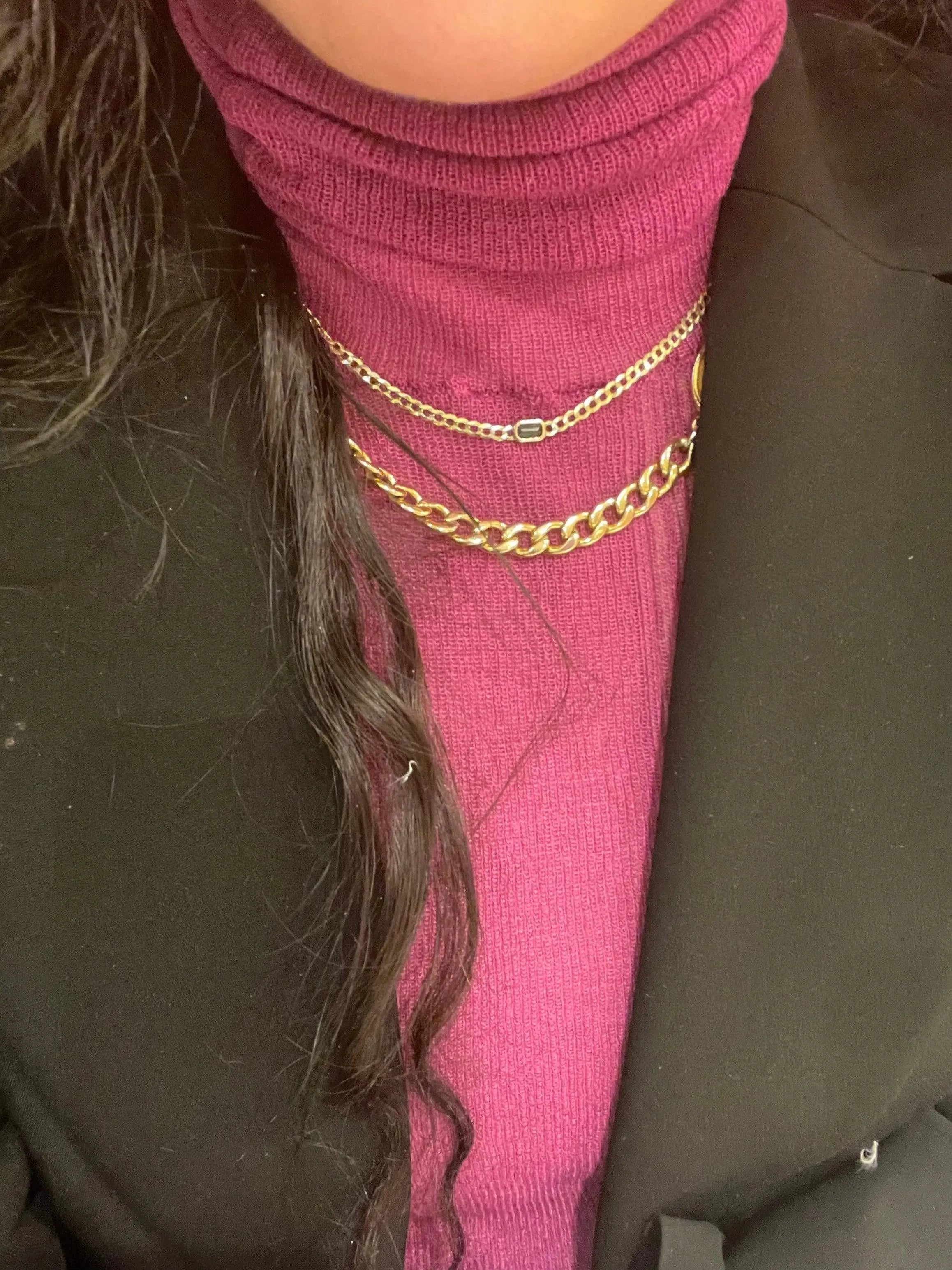 Bezel-Set Sapphire Curb Chain Necklace - With Olivia Grace