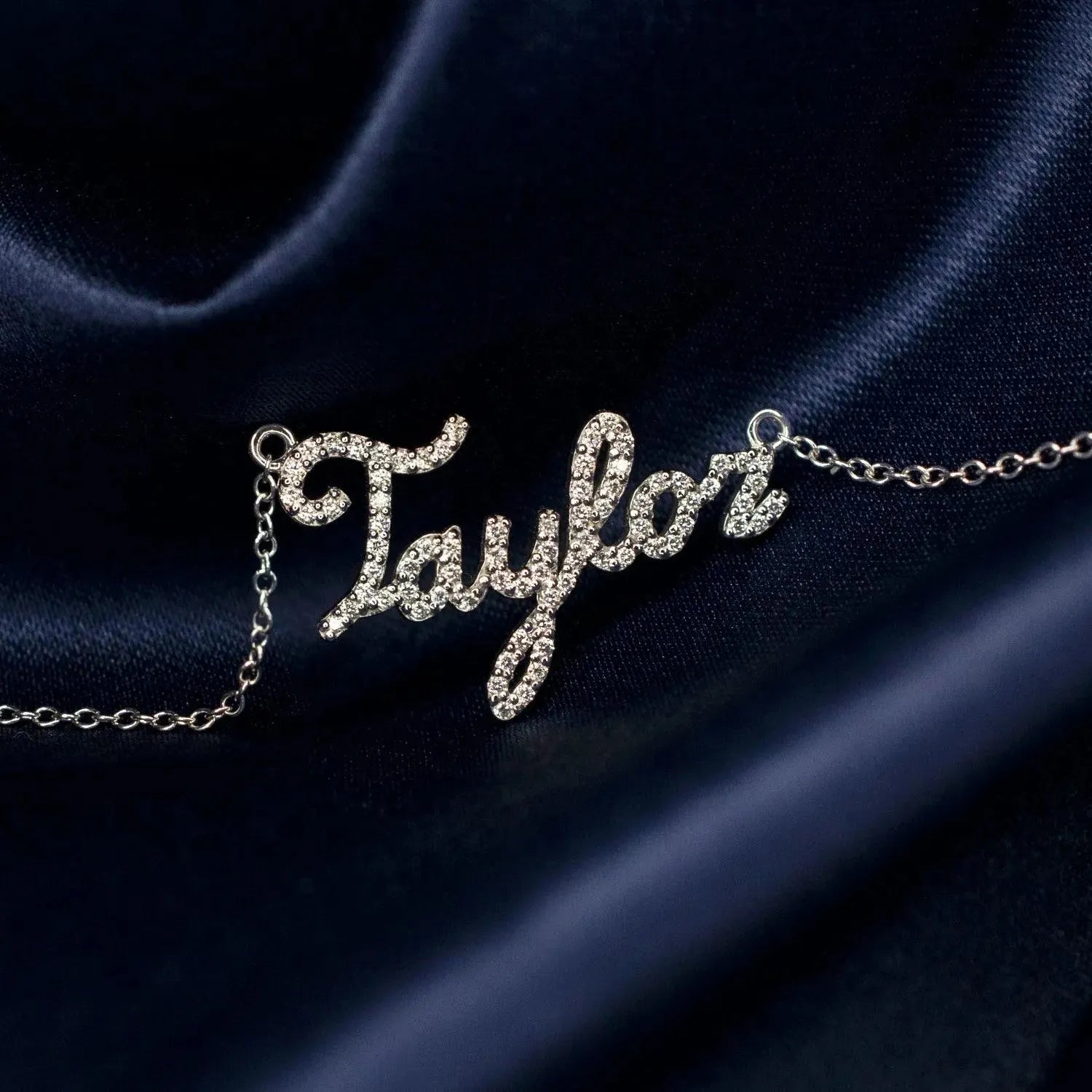 Personalized Diamond Script Name Necklace - With Olivia Grace