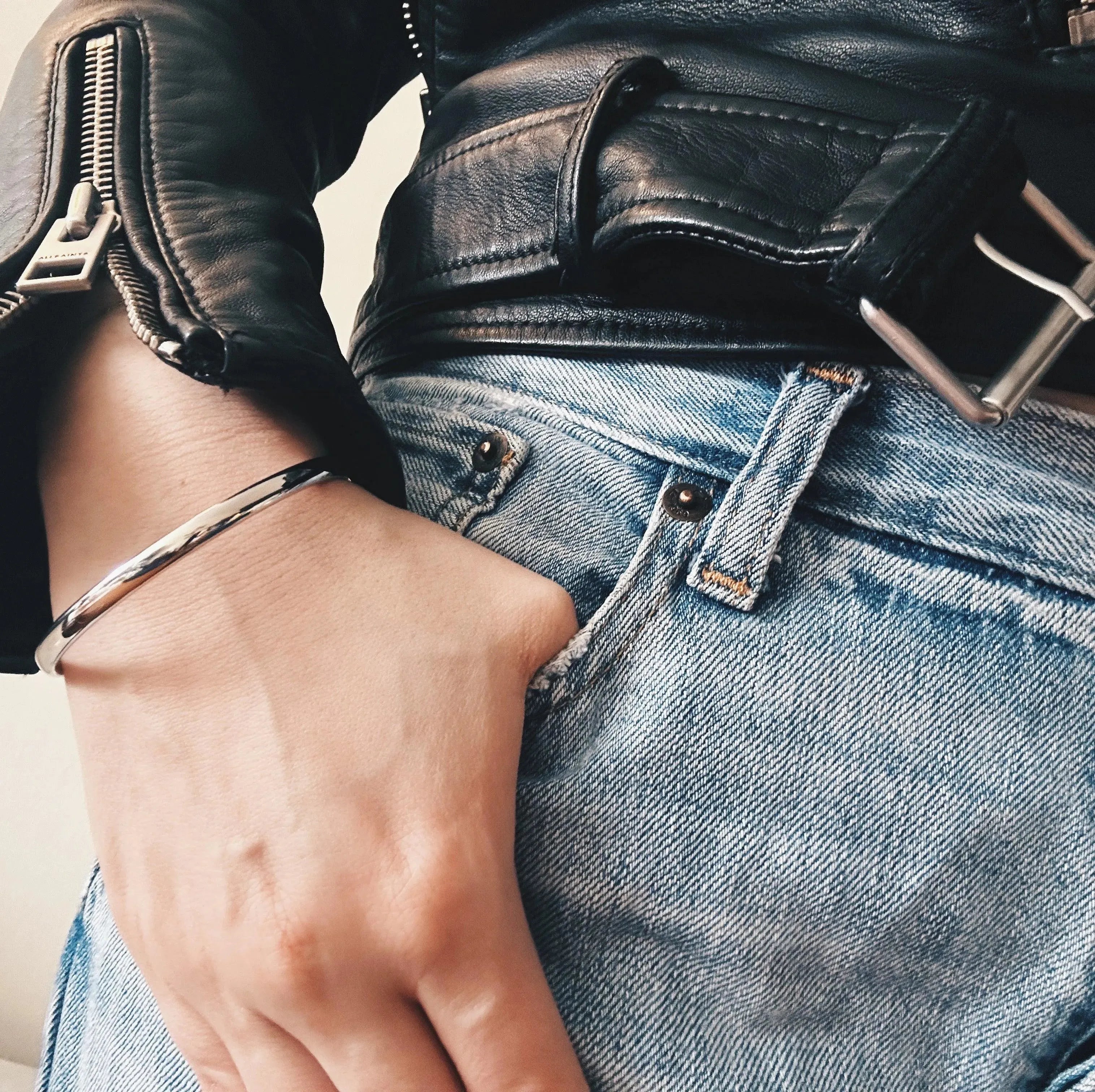 Simply Silver- Small Round Bangle - With Olivia Grace