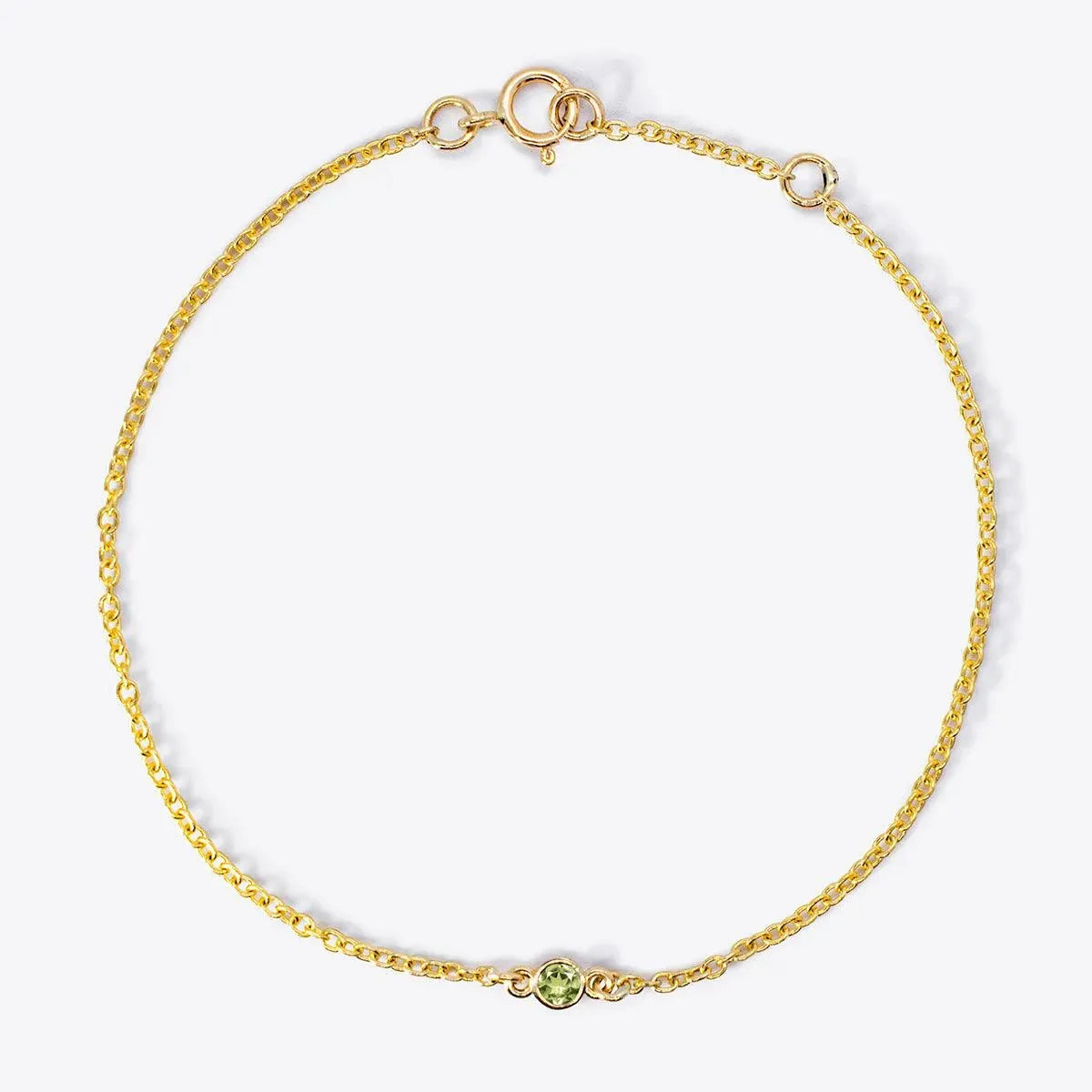 Mini Bezel-Set Round Birthstone Bracelet - With Olivia Grace
