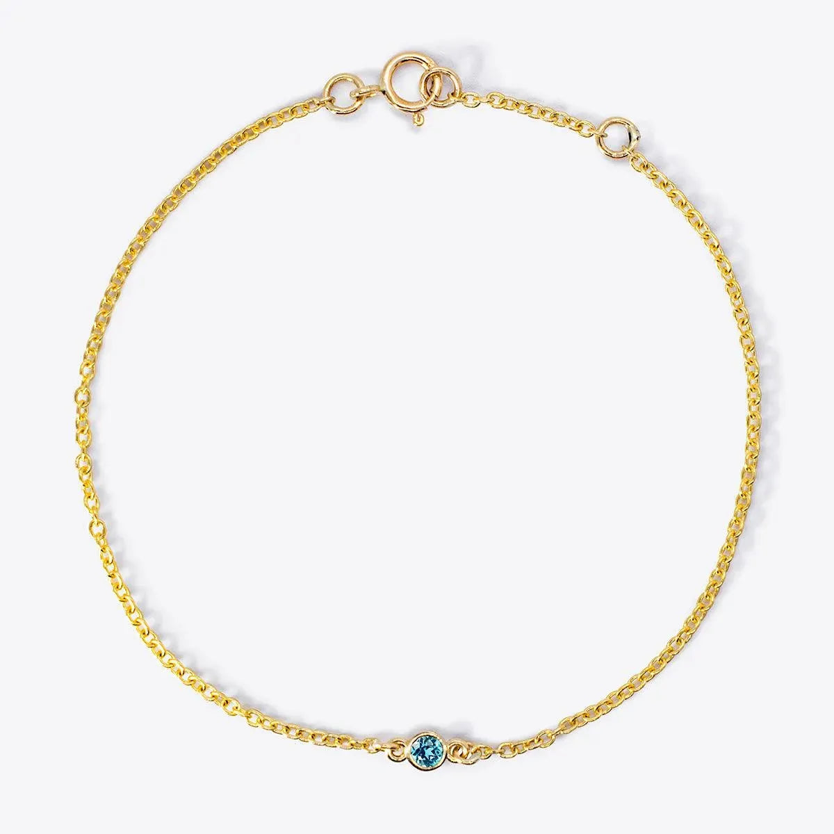 Mini Bezel-Set Round Birthstone Bracelet - With Olivia Grace