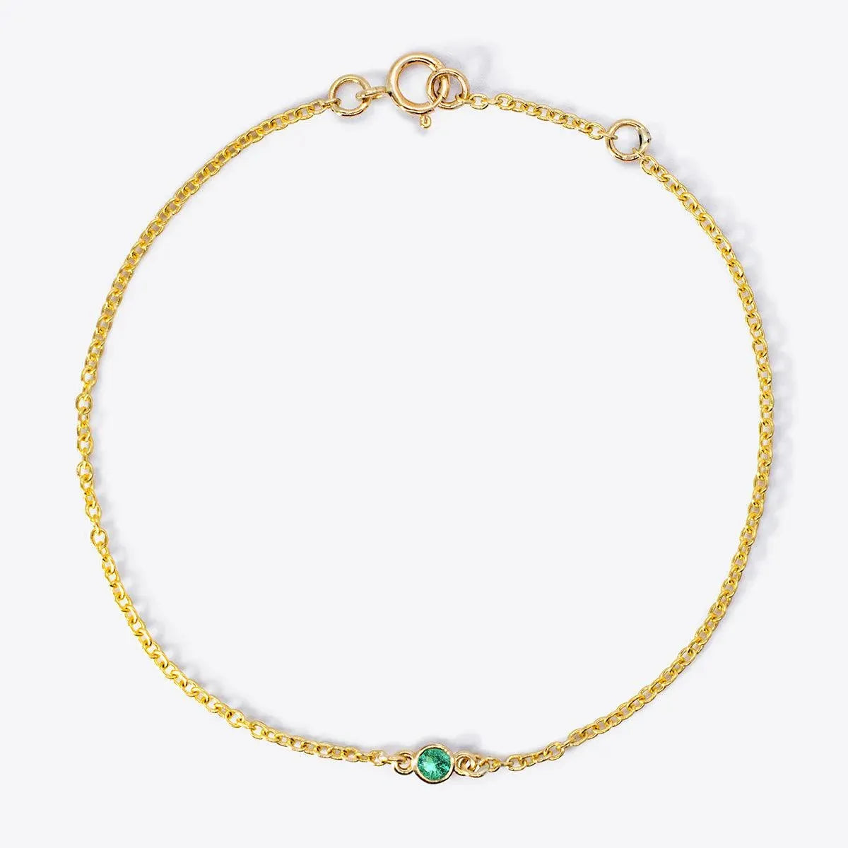 Mini Bezel-Set Round Birthstone Bracelet - With Olivia Grace