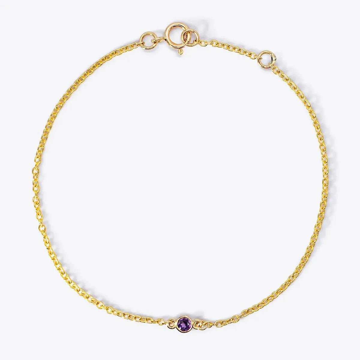 Mini Bezel-Set Round Birthstone Bracelet - With Olivia Grace
