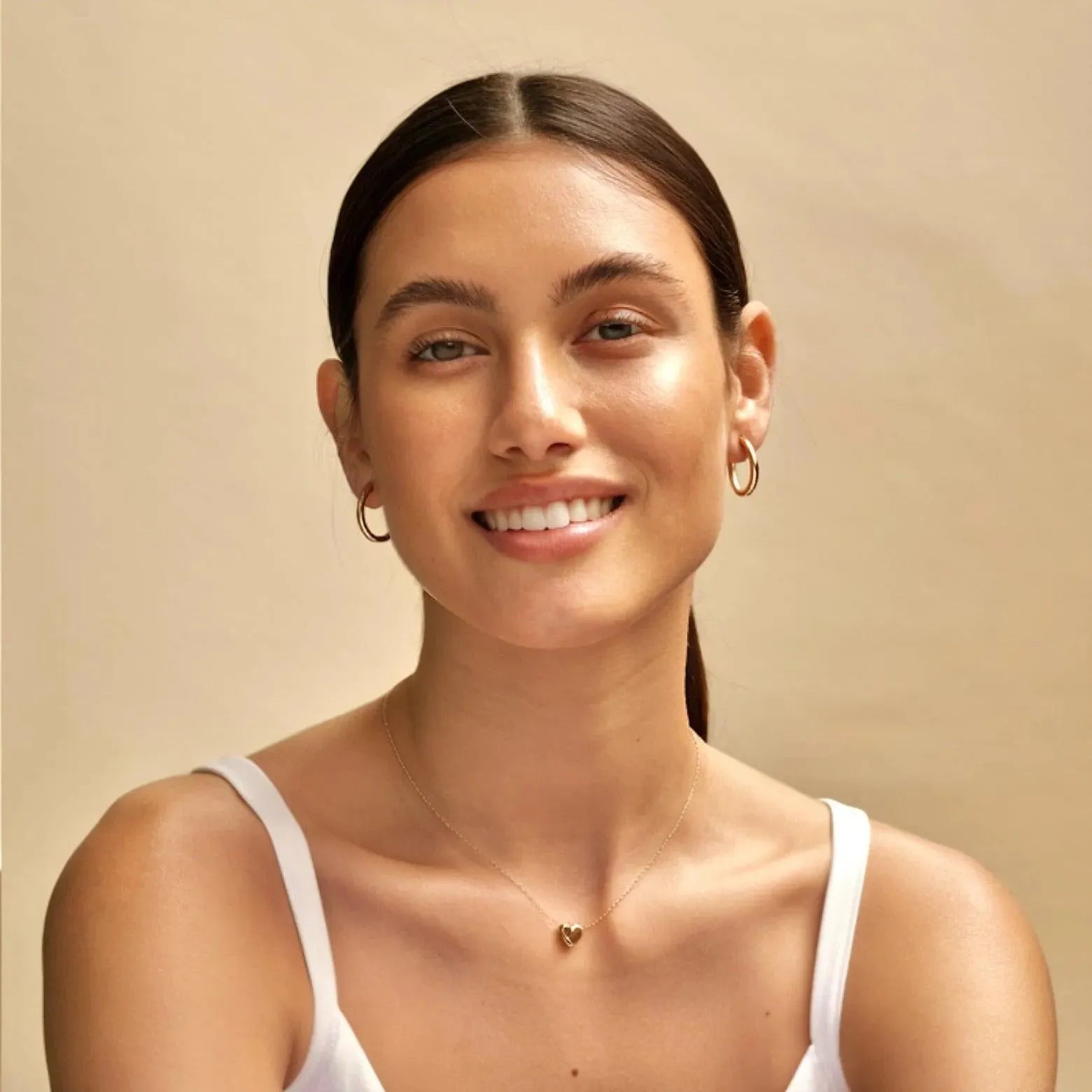 Gold Puffy Heart Necklace - With Olivia Grace