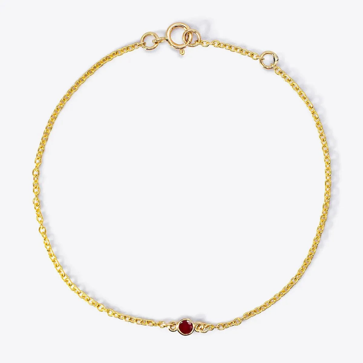 Mini Bezel-Set Round Birthstone Bracelet - With Olivia Grace