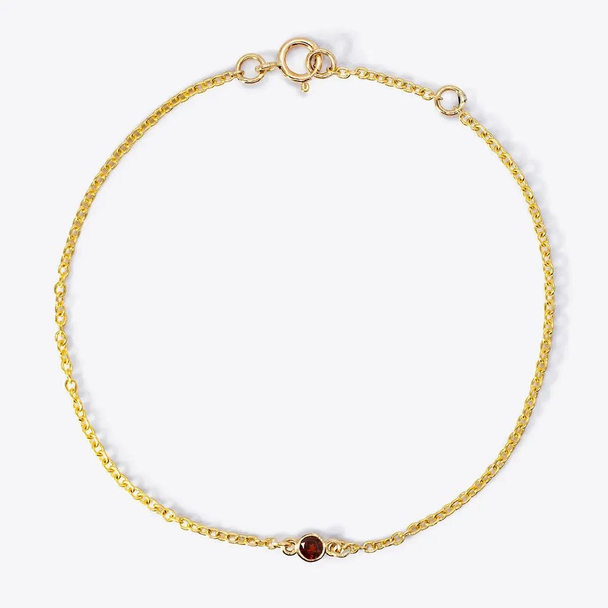 Mini Bezel-Set Round Birthstone Bracelet - With Olivia Grace