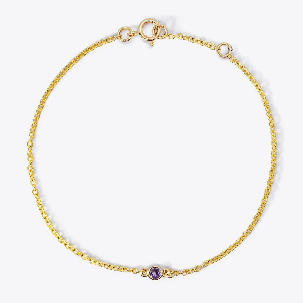 Mini Bezel-Set Round Birthstone Bracelet - With Olivia Grace