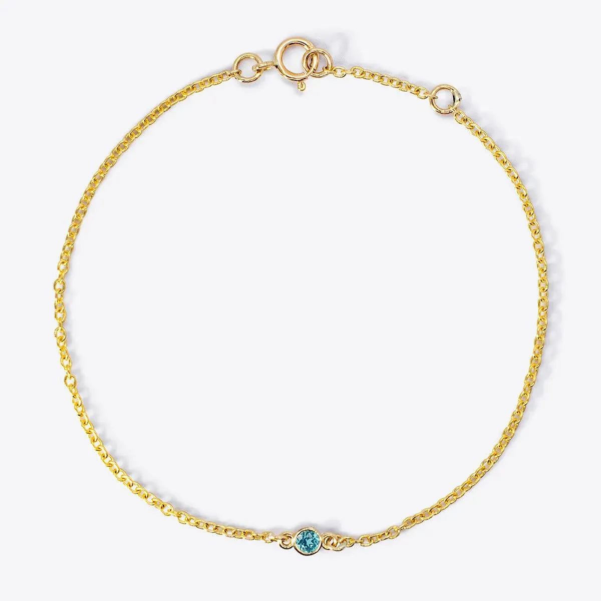 Mini Bezel-Set Round Birthstone Bracelet - With Olivia Grace