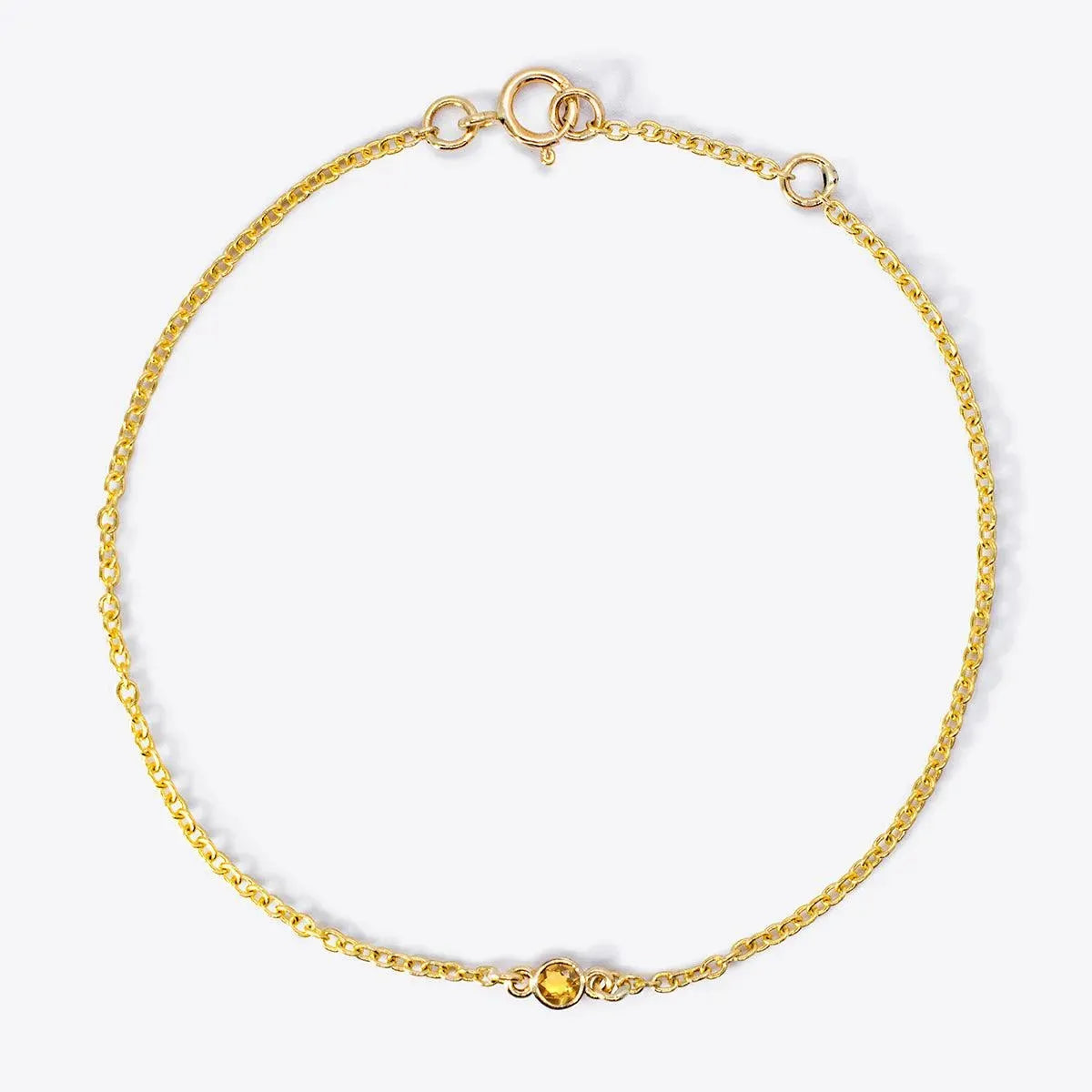 Mini Bezel-Set Round Birthstone Bracelet - With Olivia Grace