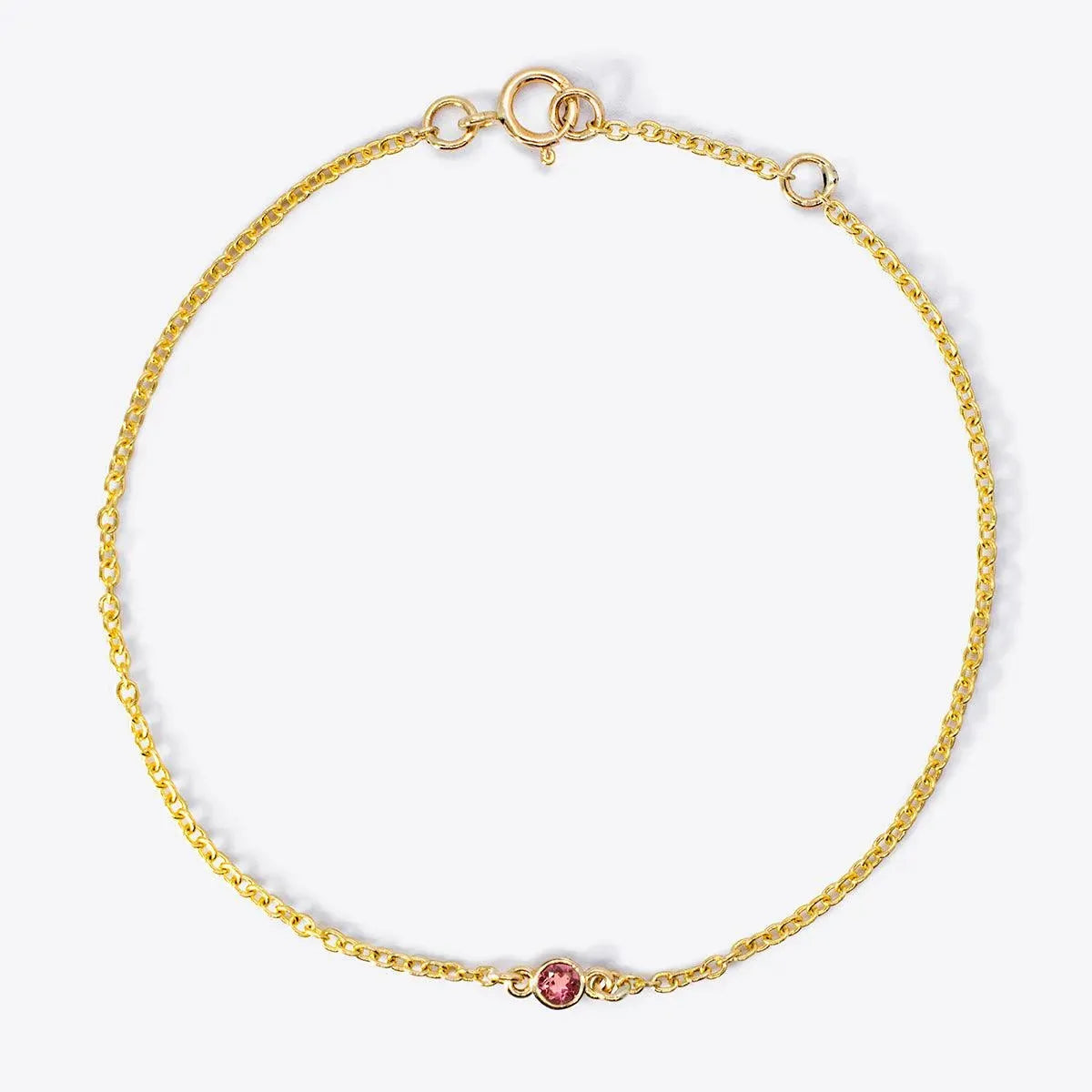Mini Bezel-Set Round Birthstone Bracelet - With Olivia Grace