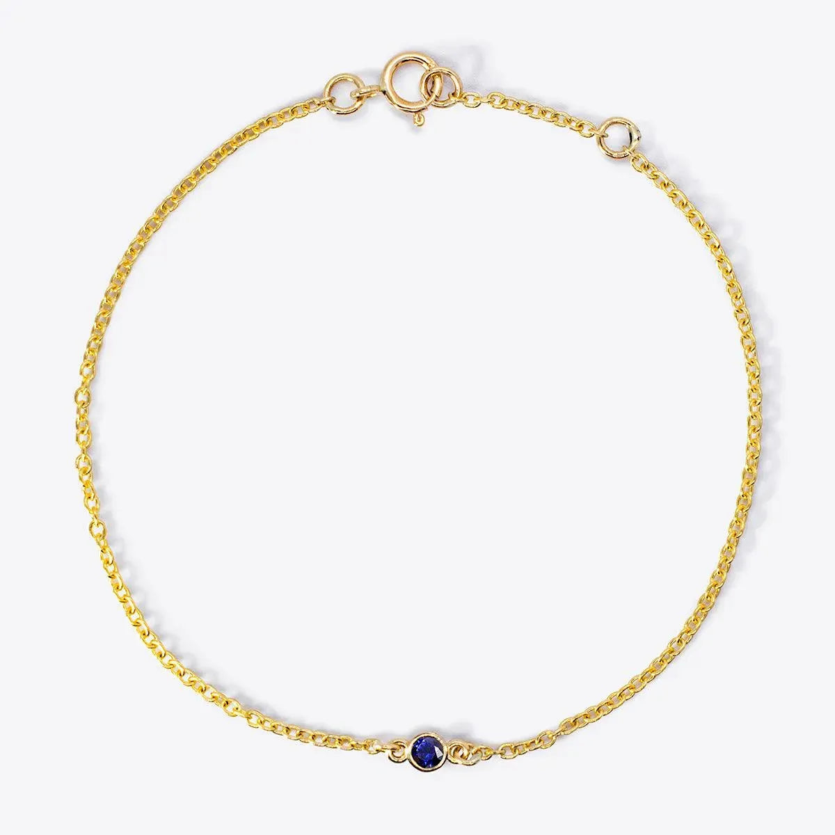 Mini Bezel-Set Round Birthstone Bracelet - With Olivia Grace