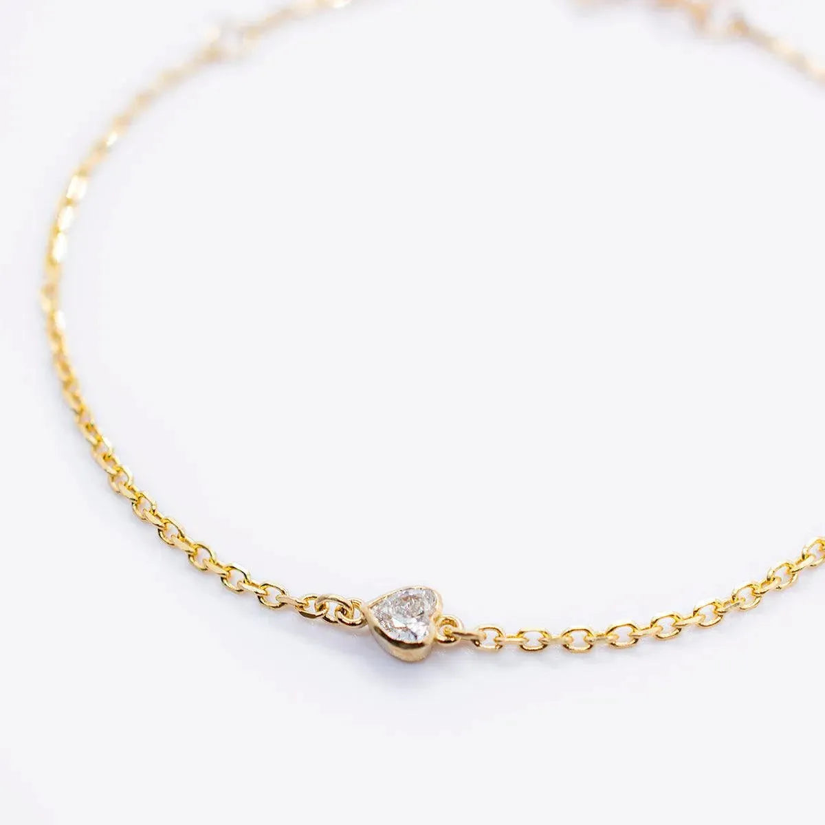 Heart Birthstone Bezel-Set White Gold Bracelet - With Olivia Grace