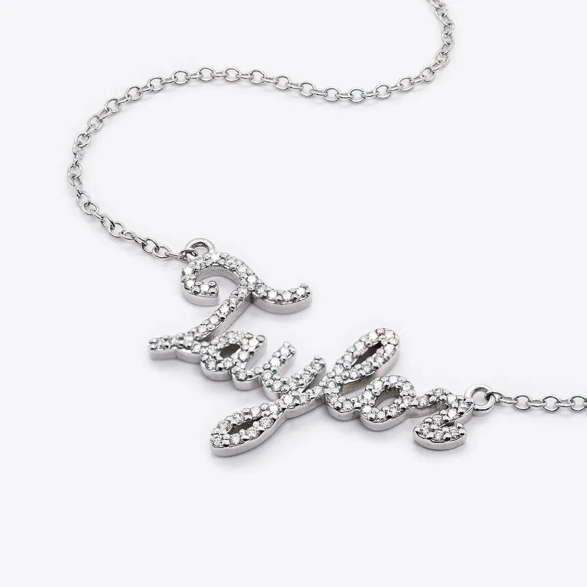 Personalized Diamond Script Name Necklace - With Olivia Grace