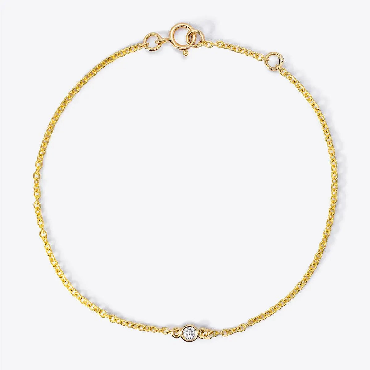Mini Bezel-Set Round Birthstone Bracelet - With Olivia Grace