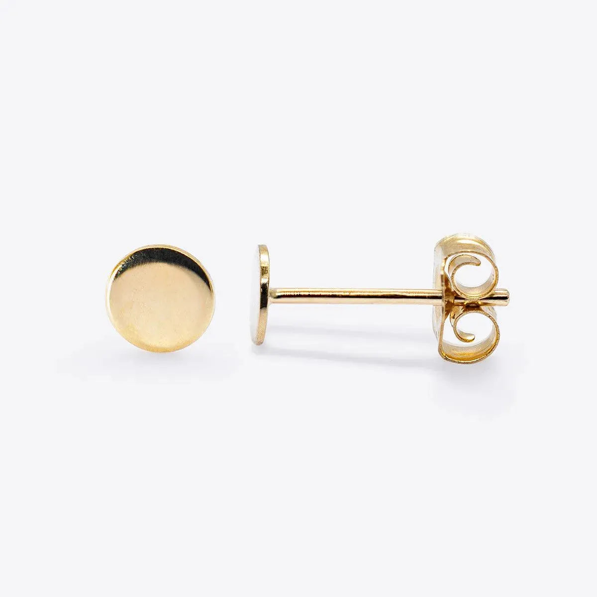 Round Gold Flat Studs - With Olivia Grace