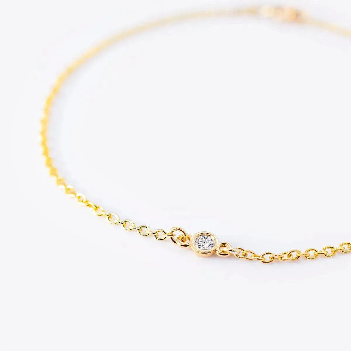 Mini Bezel-Set Round Birthstone Bracelet - With Olivia Grace