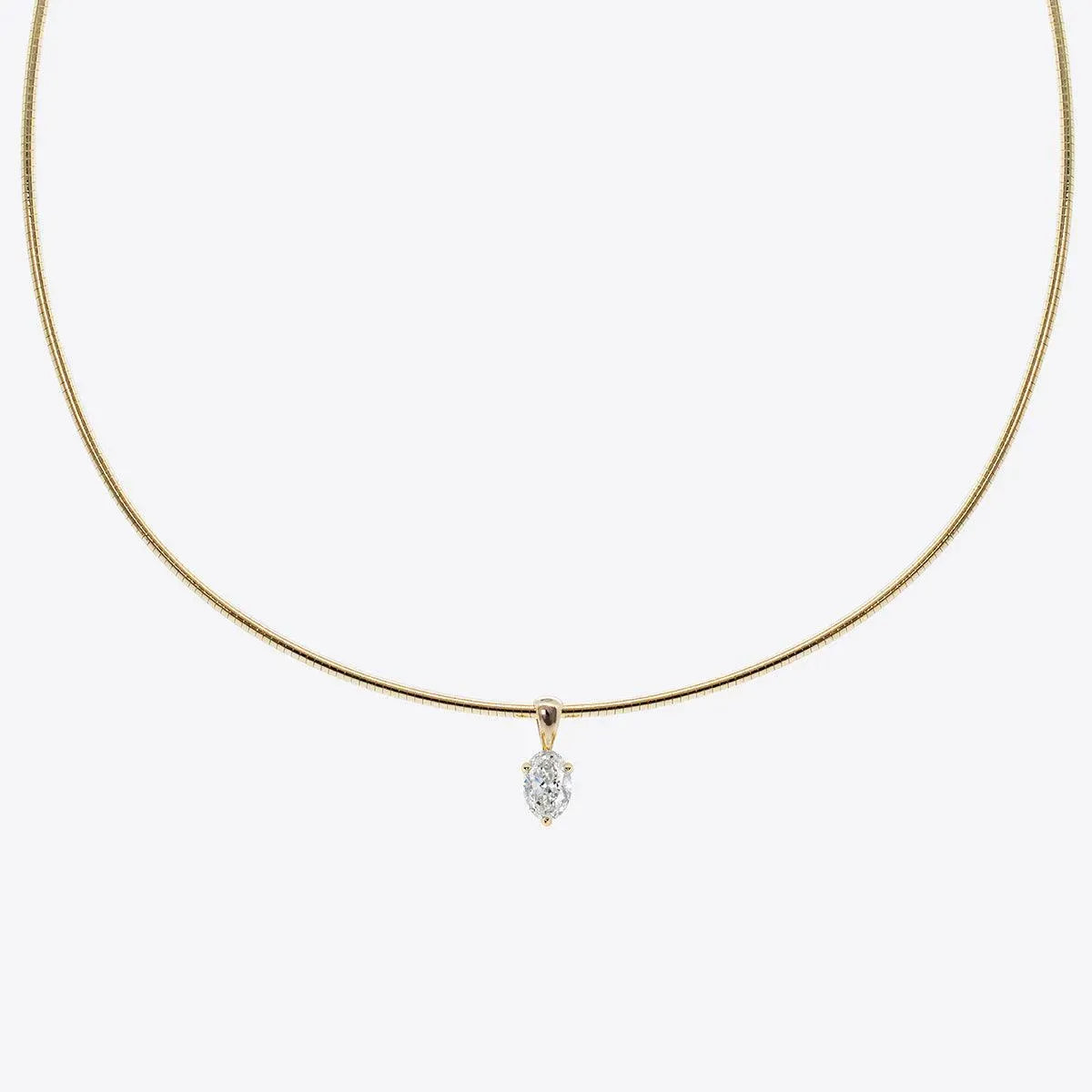 The Lila Necklace- Oval Diamond - With Olivia Grace
