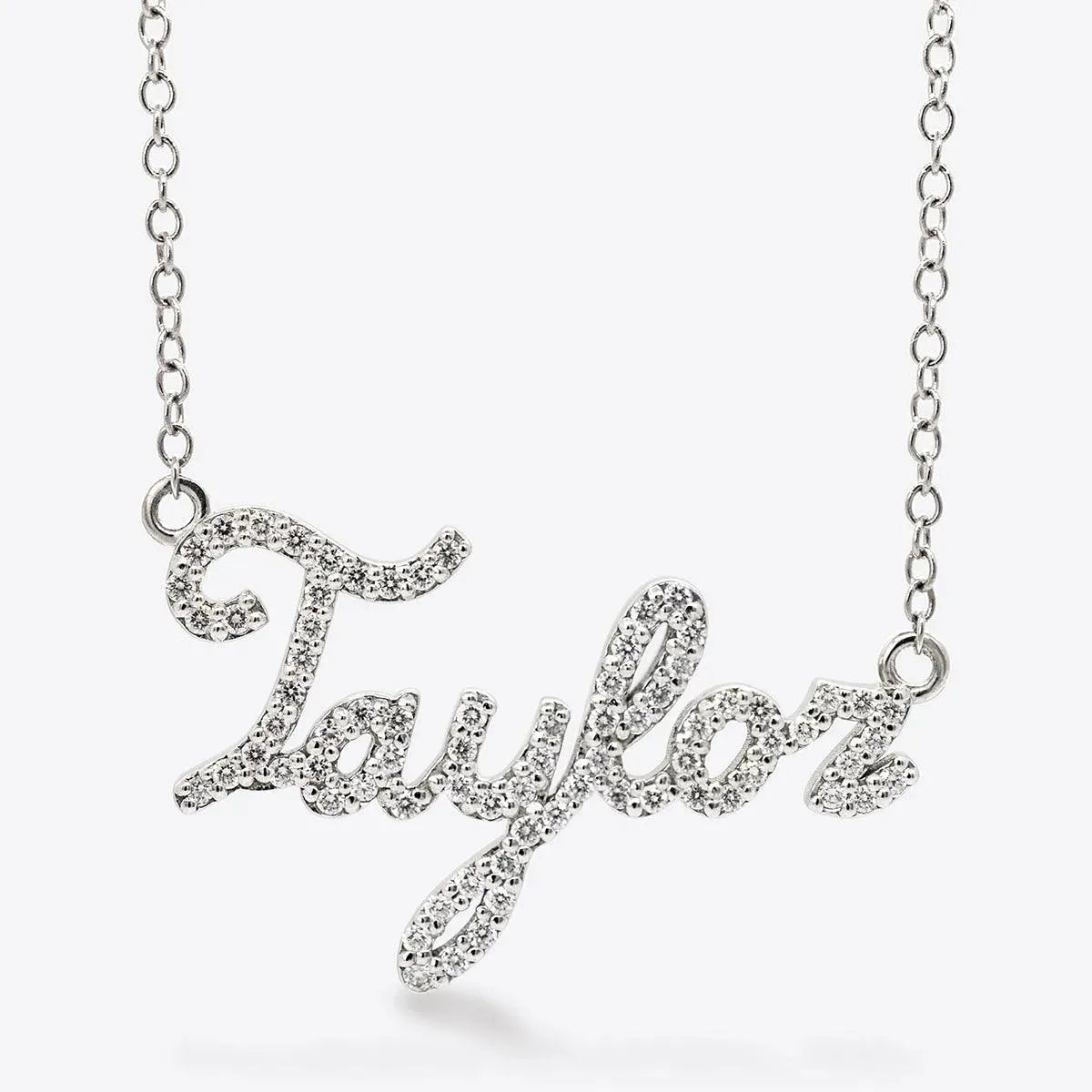 Personalized Diamond Script Name Necklace - With Olivia Grace