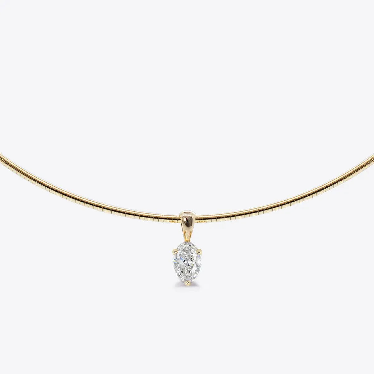 The Lila Necklace- Oval Diamond - With Olivia Grace