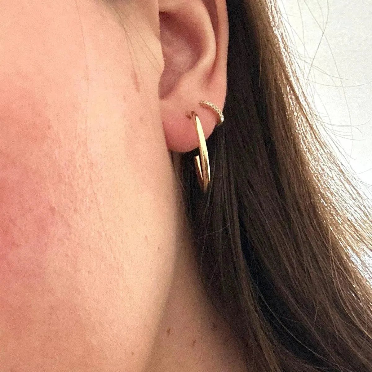 Extra Small Gold Tube Hoops - With Olivia Grace - perfect piece to complement an initial necklace