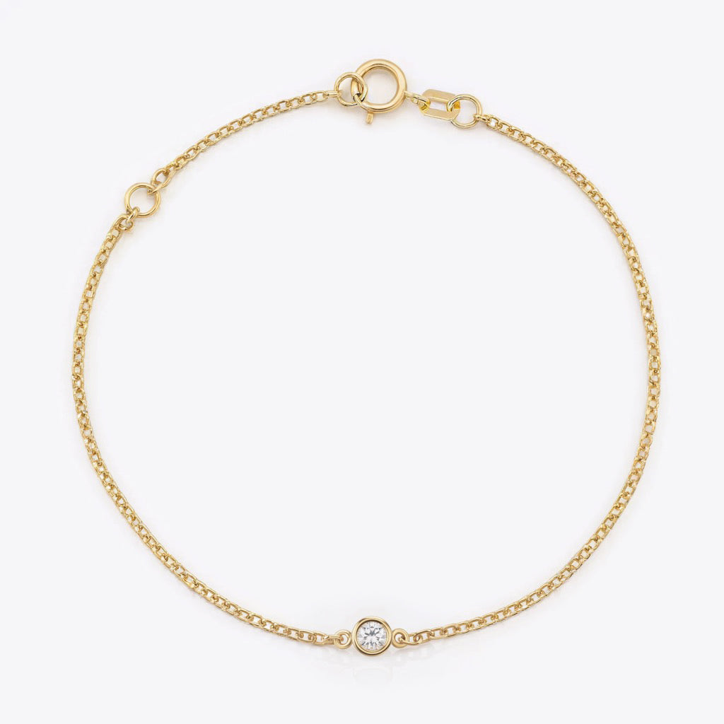 Heart Birthstone Bezel-Set Bracelet