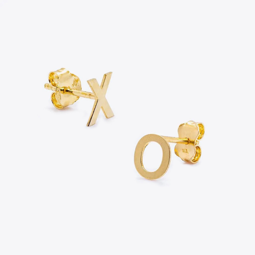 Gold Initial Earrings