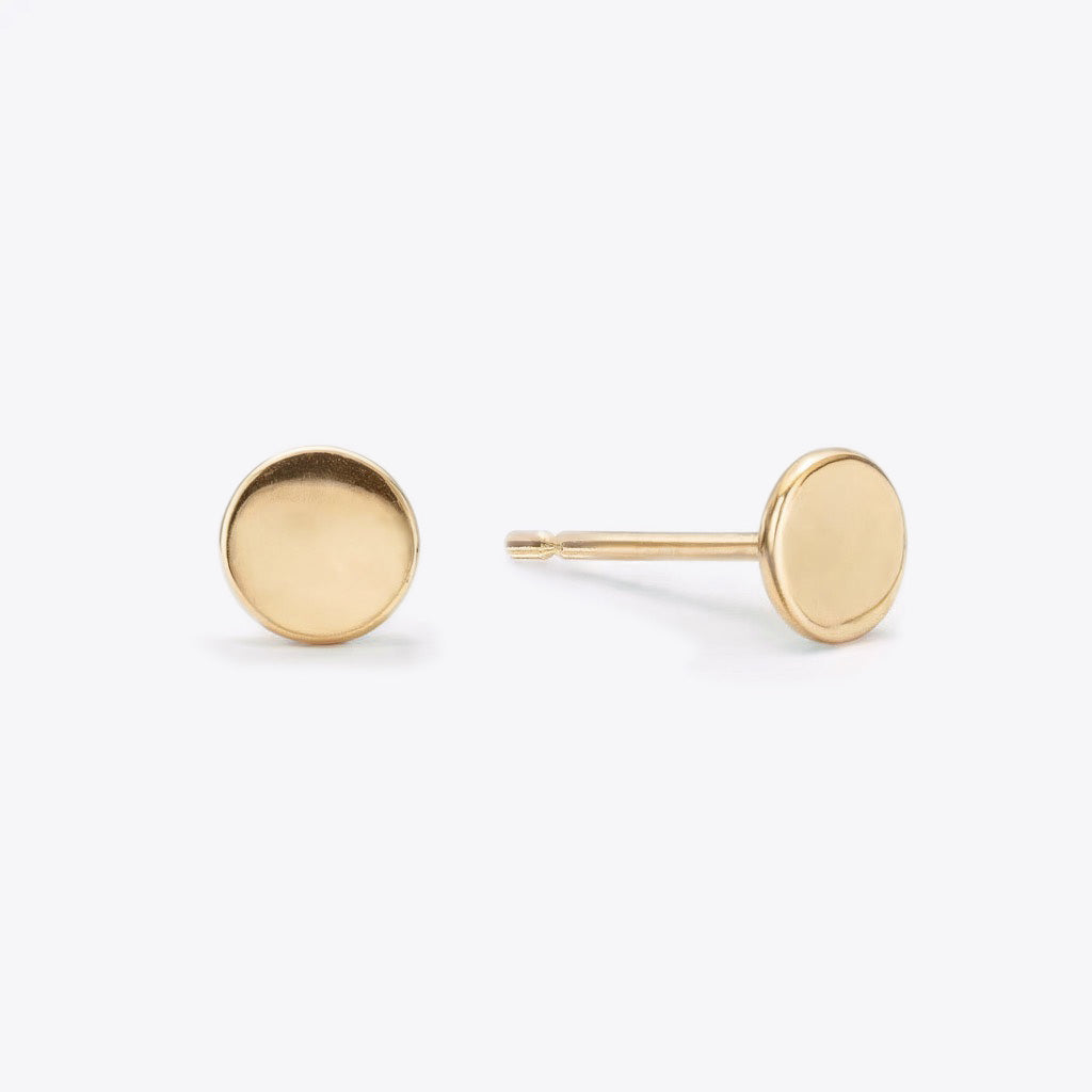 Round Gold Flat Studs