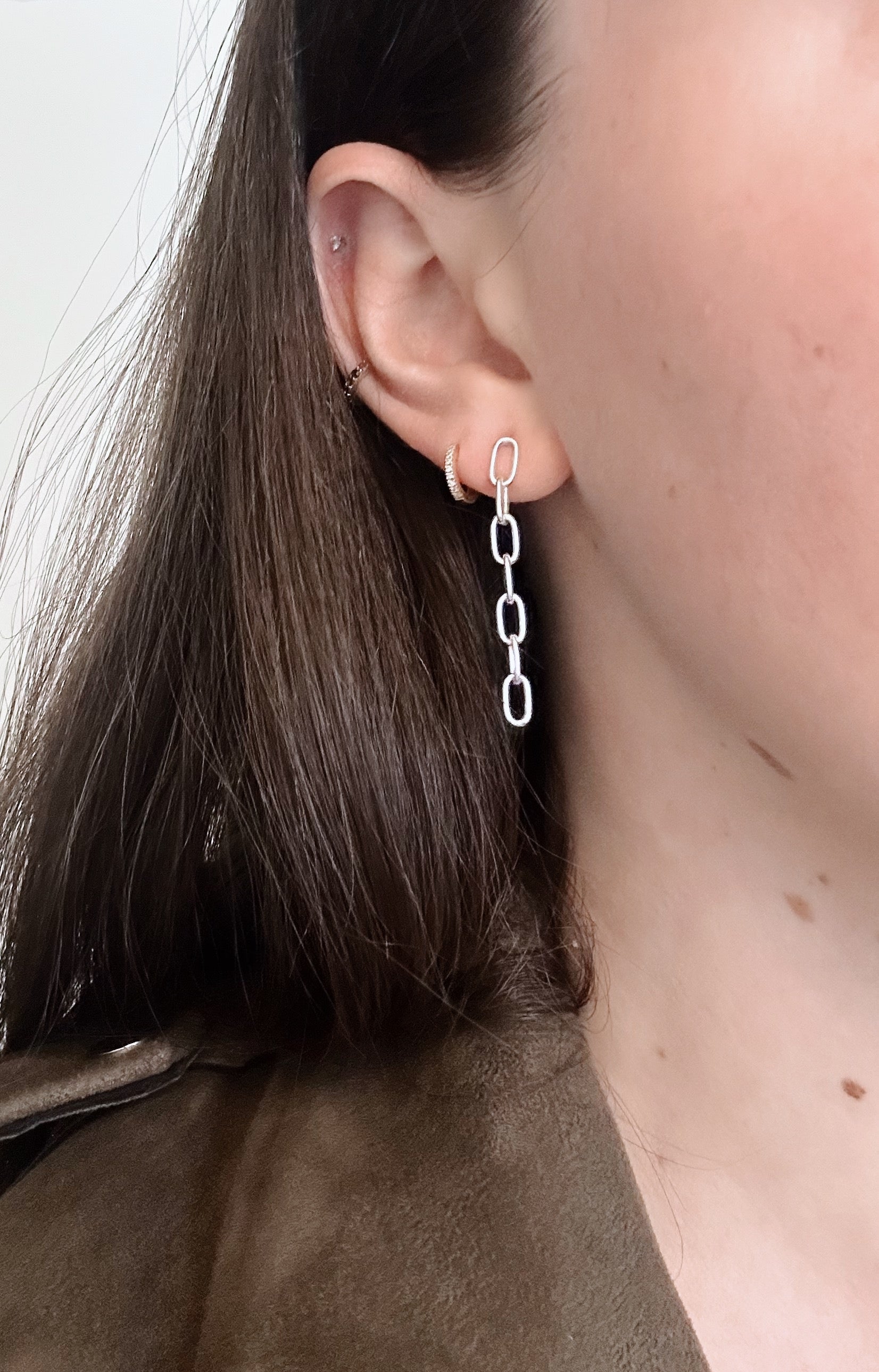 Simply Silver-Cable Chain Earrings