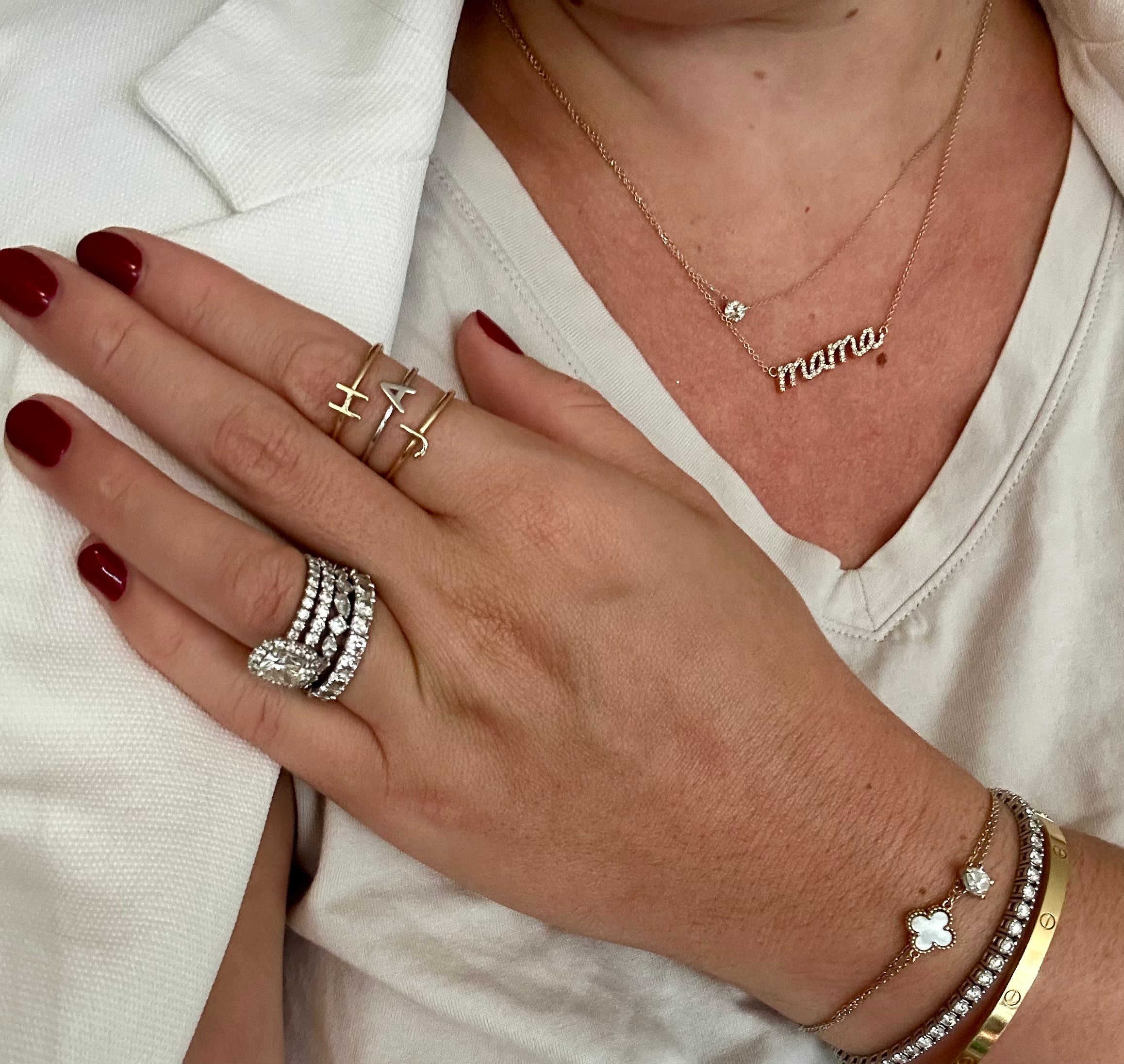 Simply Silver - Stackable Initial Ring