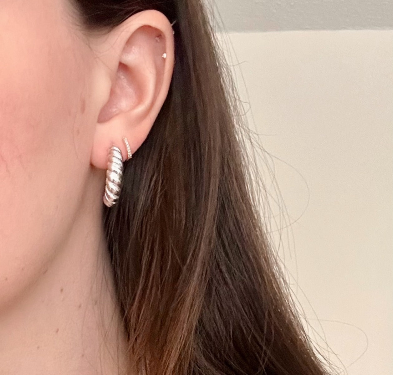 Simply Silver- Croissant Hoop Earrings