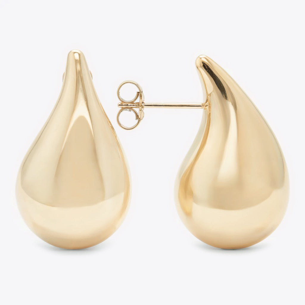 Jumbo 14kt Yellow Gold Rain Drop Earrings
