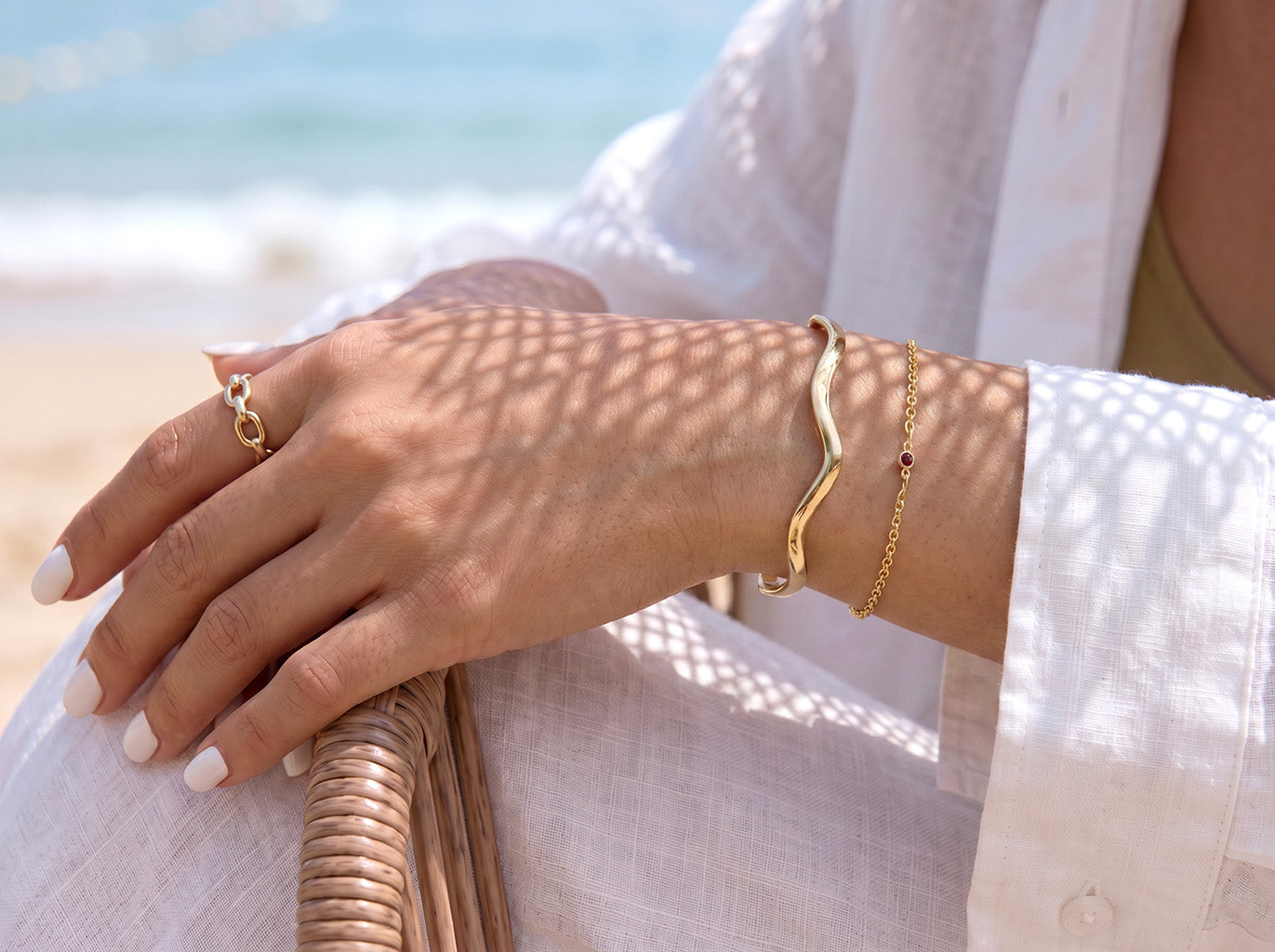 Gold Taylor Wave Bangle