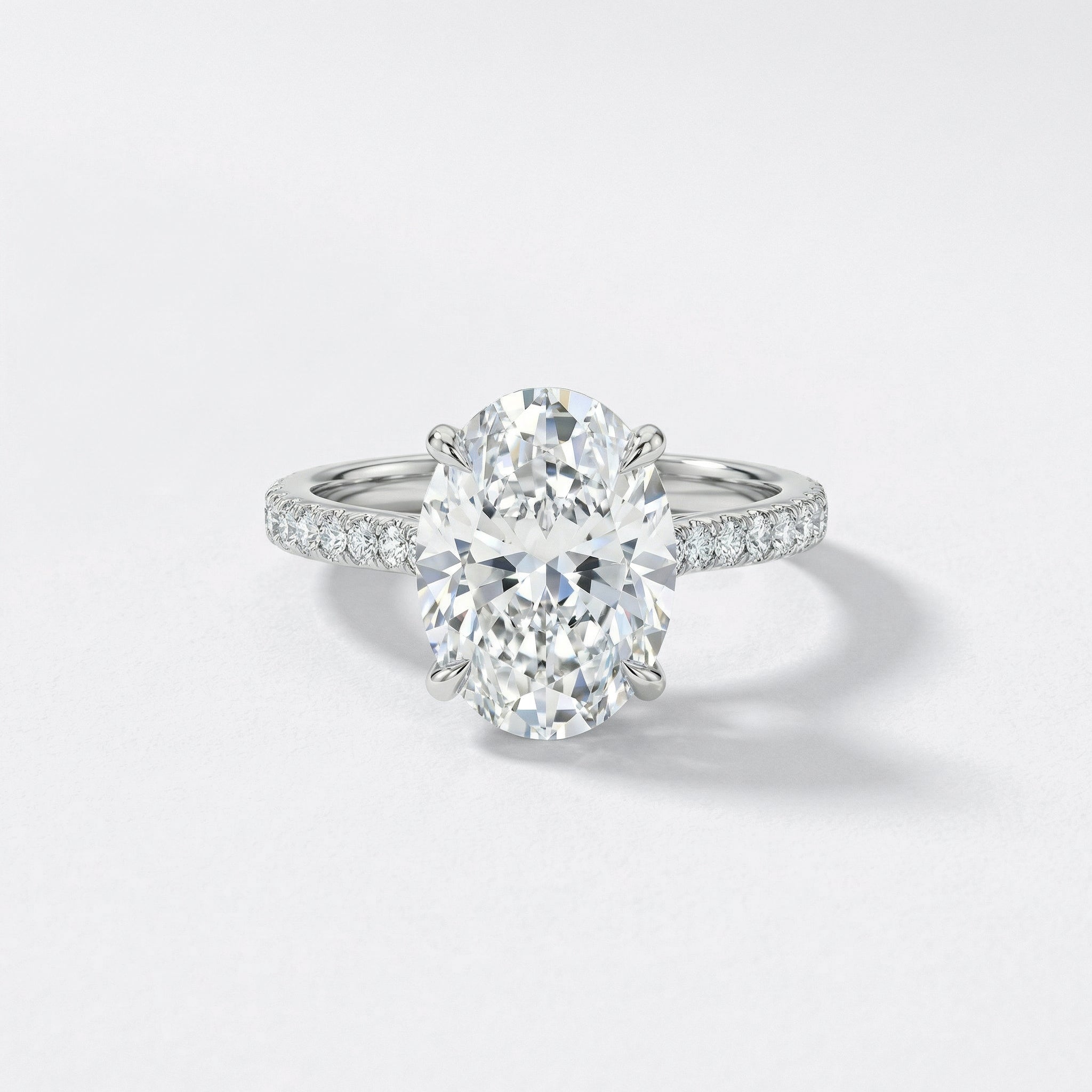 The Classic Engagement Ring with Pavé Band