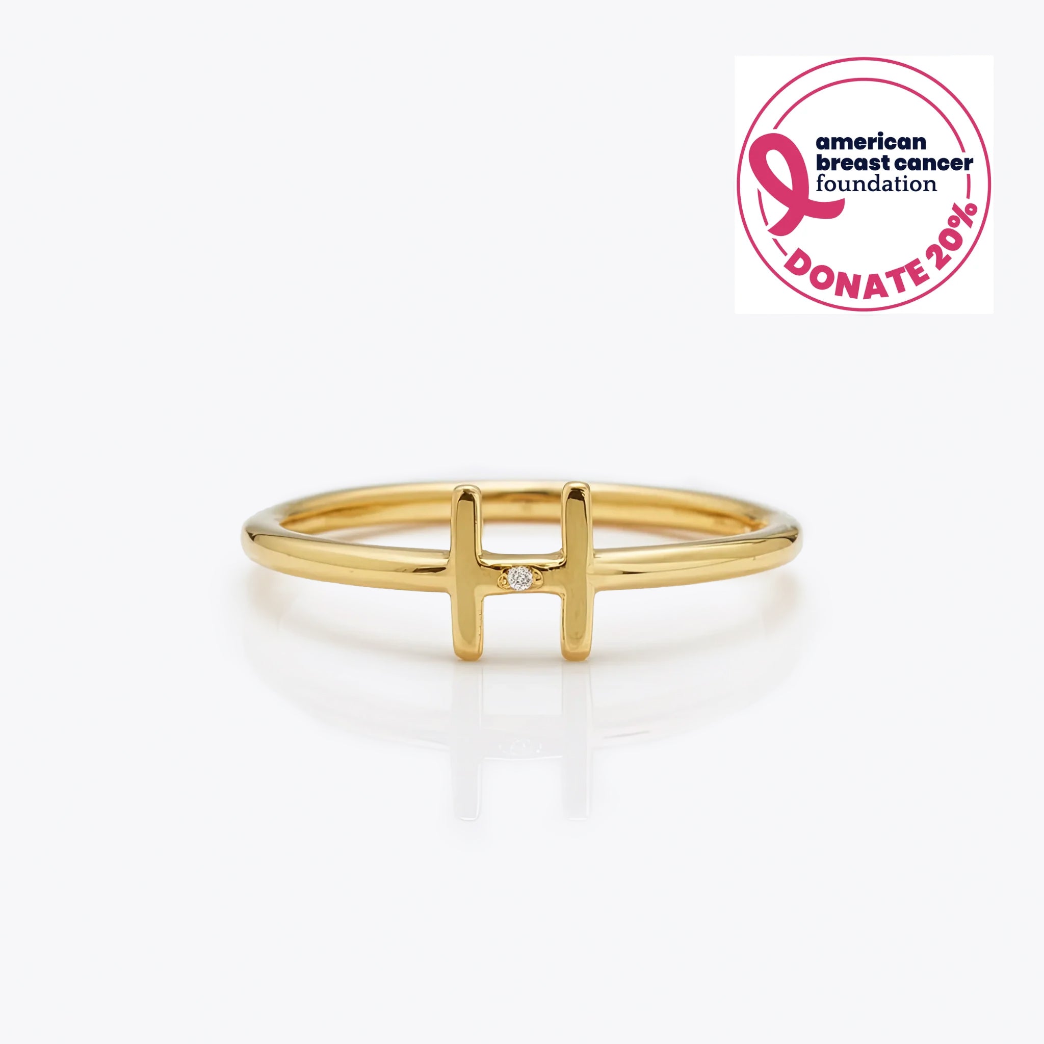 Gold and Diamond Initial Ring