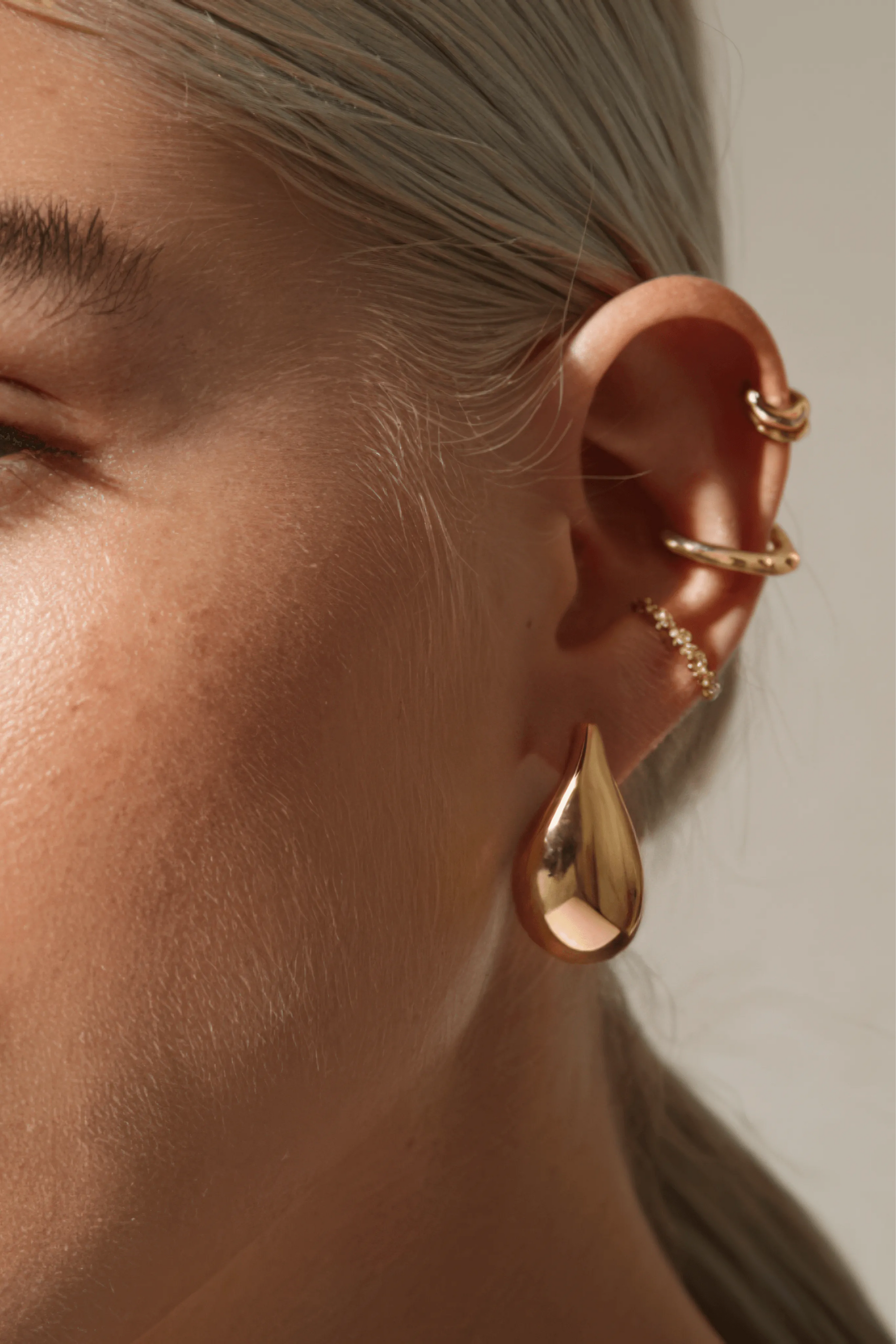 Jumbo 14kt Yellow Gold Rain Drop Earrings - With Olivia Grace