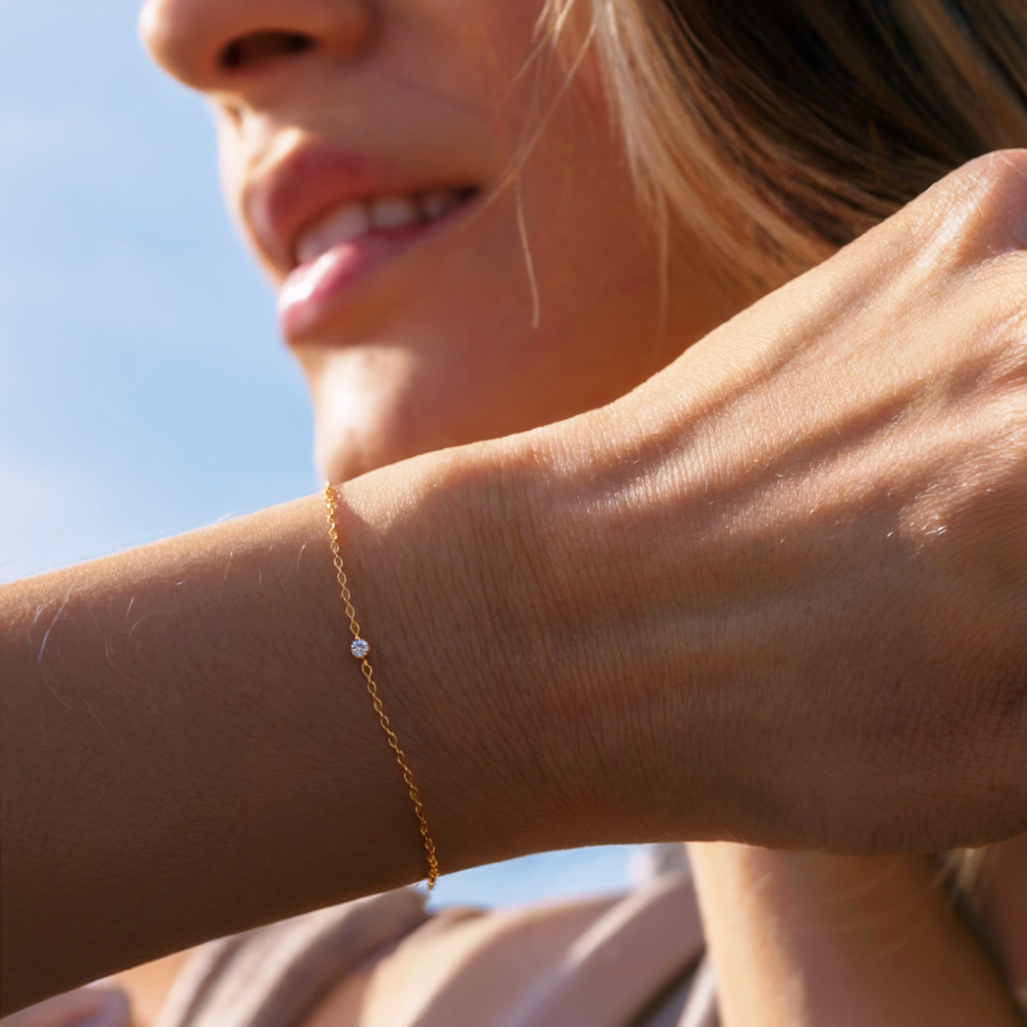 Mini Bezel-Set Round Birthstone Bracelet