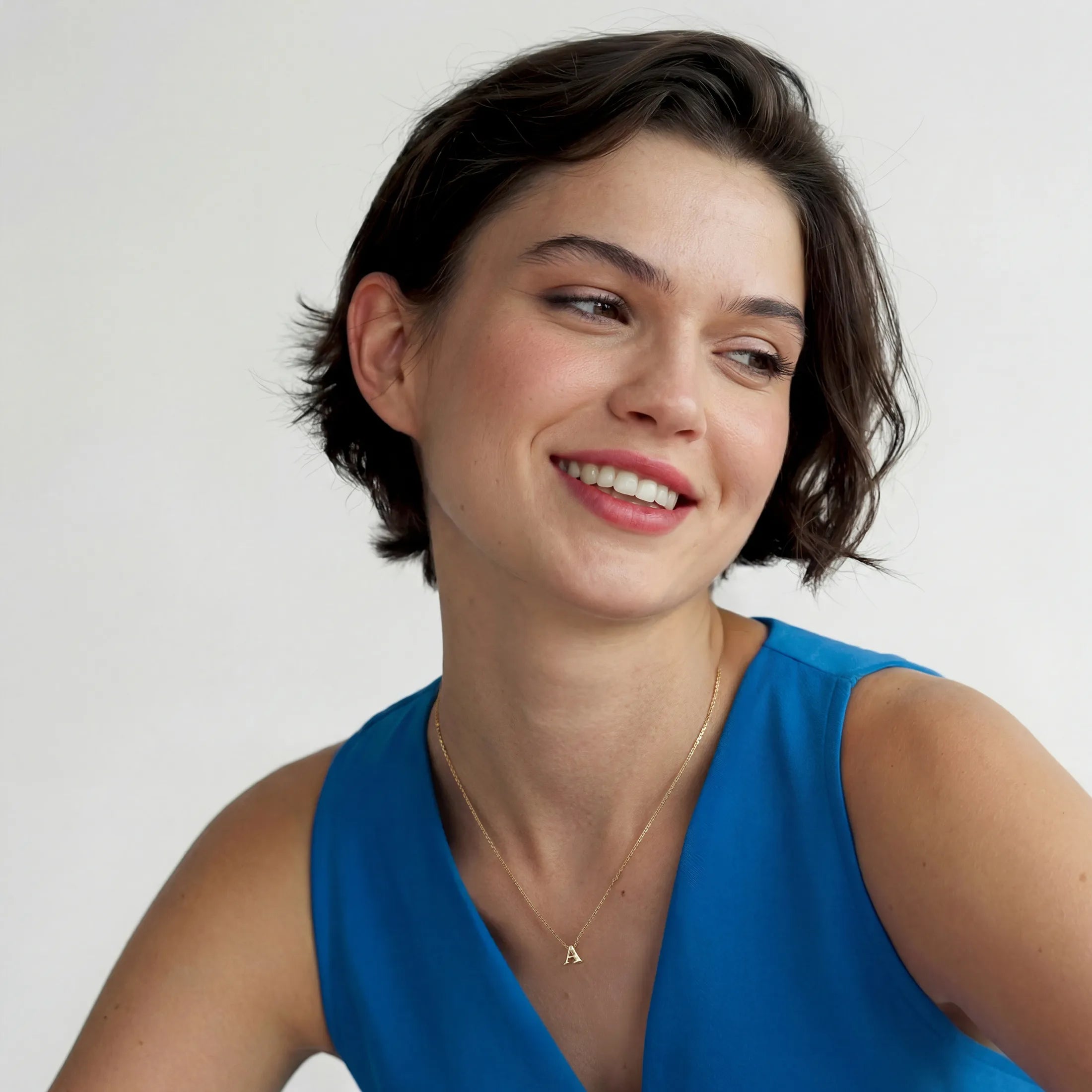 14K Gold Mini Initial Necklace