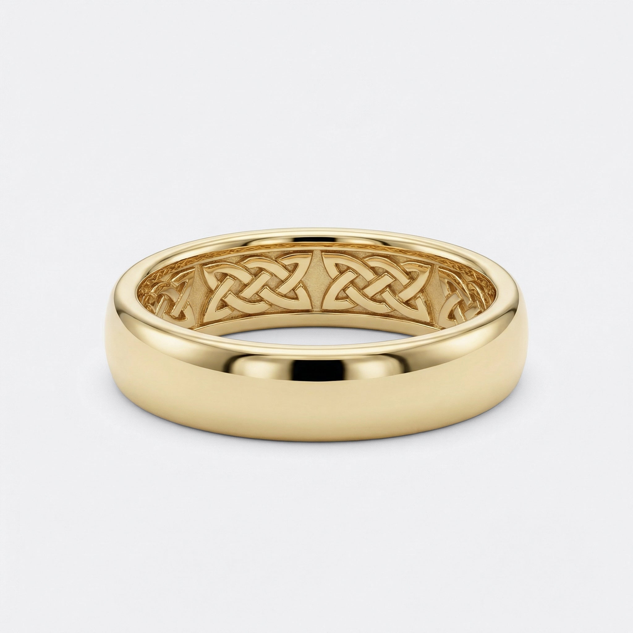 Men's Classic Wedding Band with Celtic Design