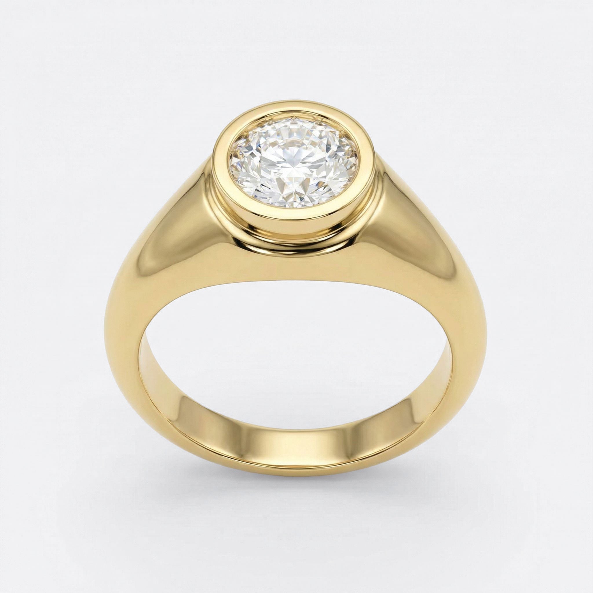 The Bezel Cigar Engagement Ring
