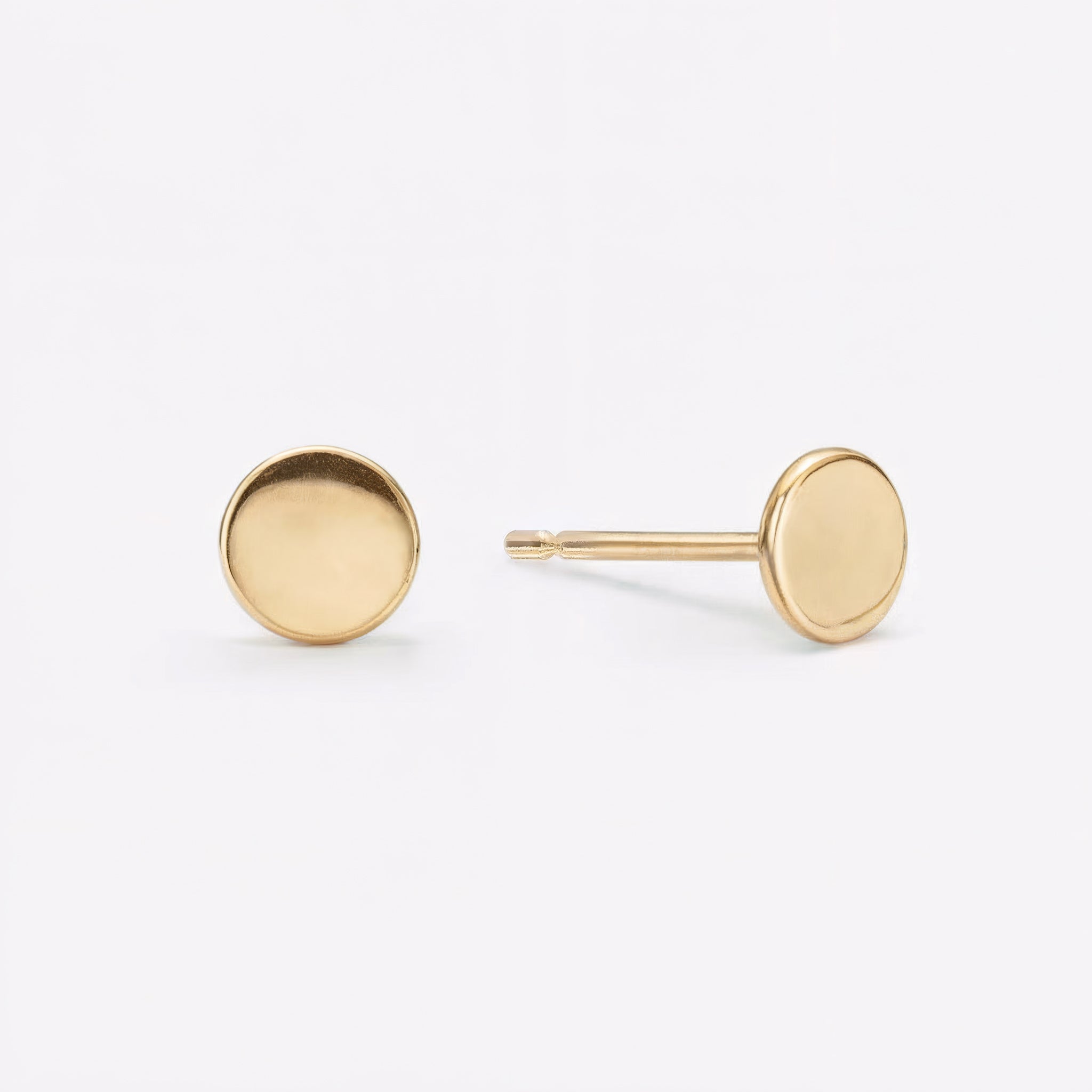 Round Gold Flat Studs