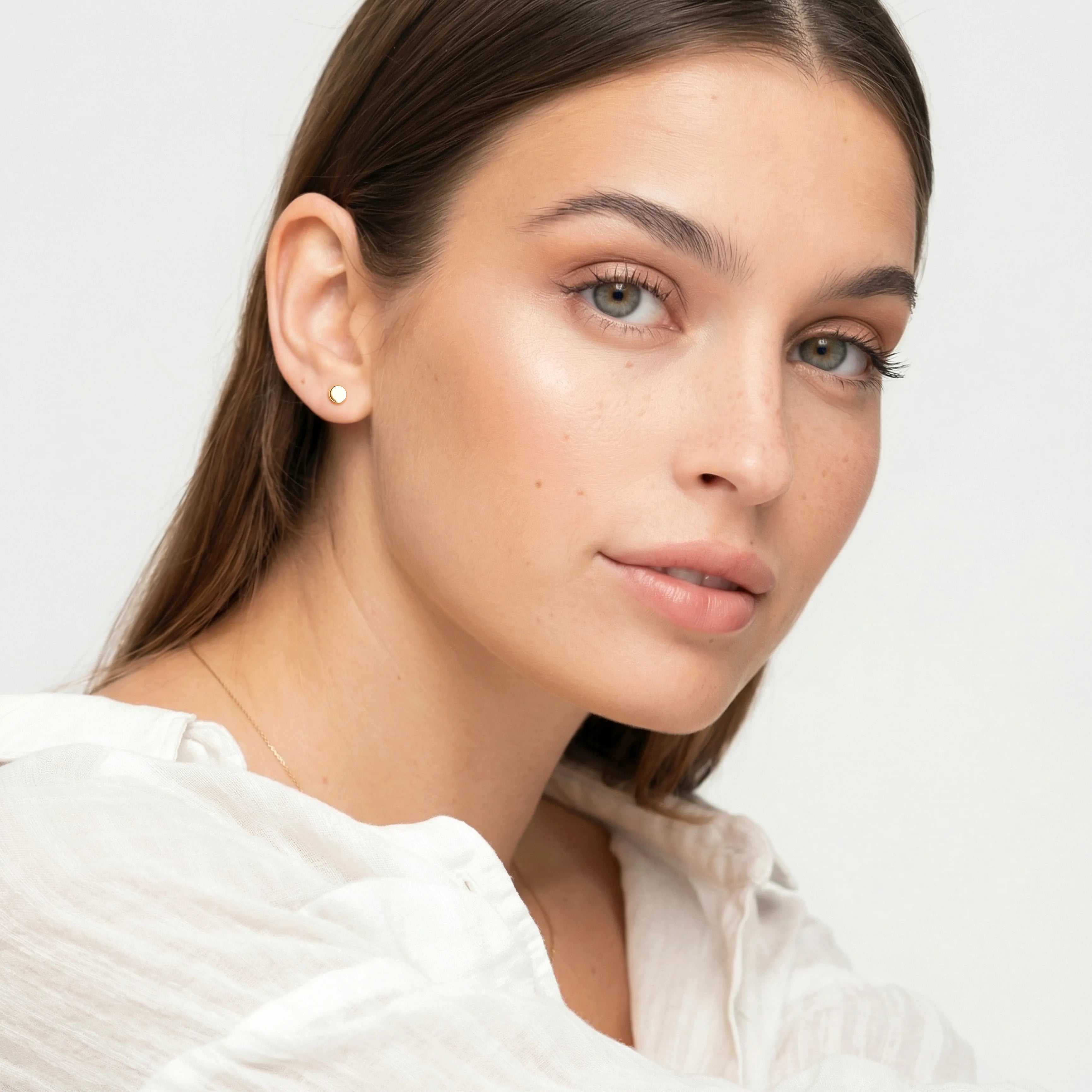 Round Gold Flat Studs