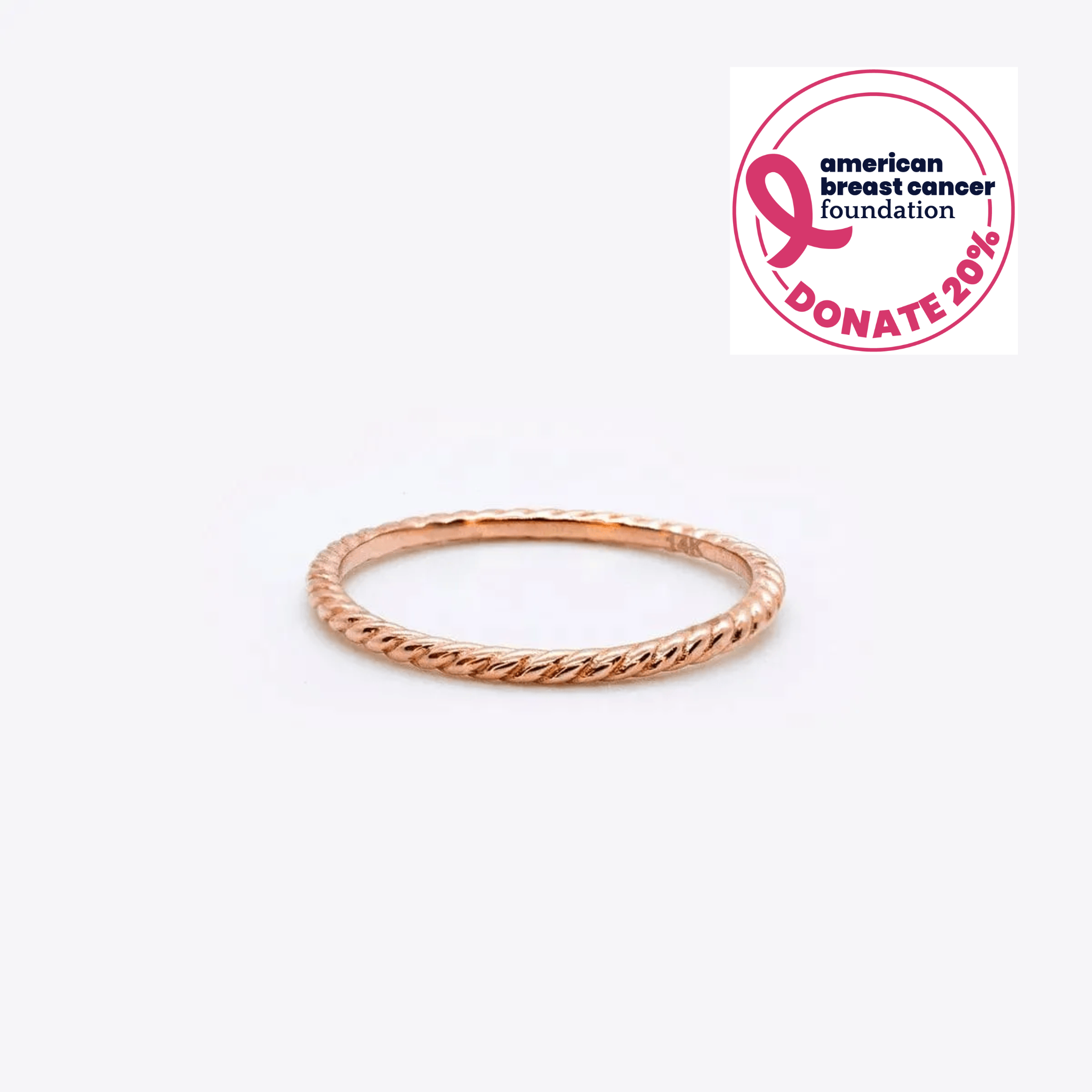 Rose Gold Thin Twisted Rope Stacker Ring