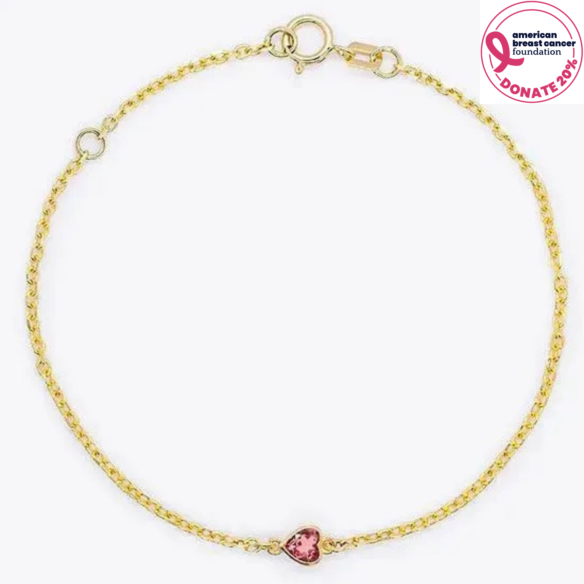 Pink Tourmaline Heart Birthstone Bezel-Set Bracelet
