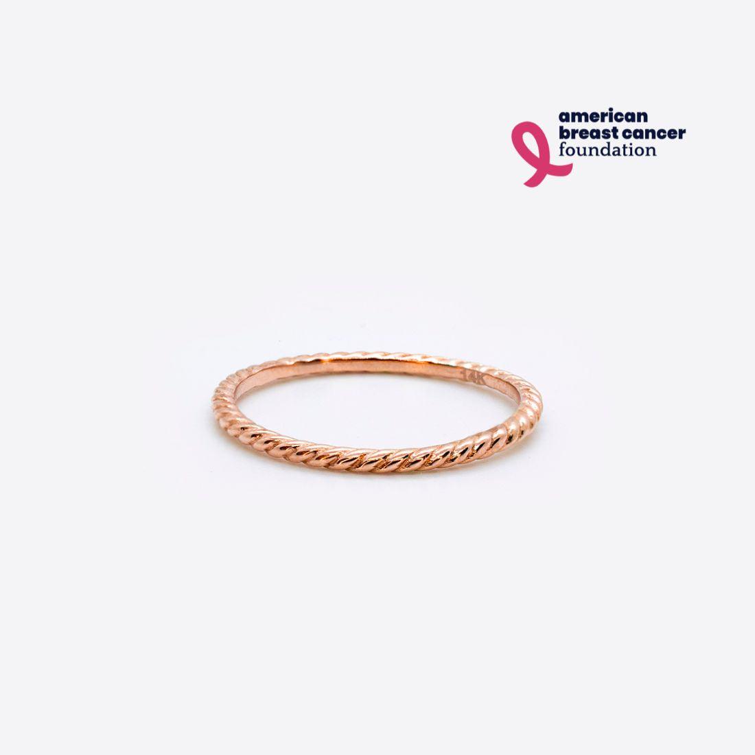 ABCF Rose Gold Thin Twisted Rope Stacker Ring