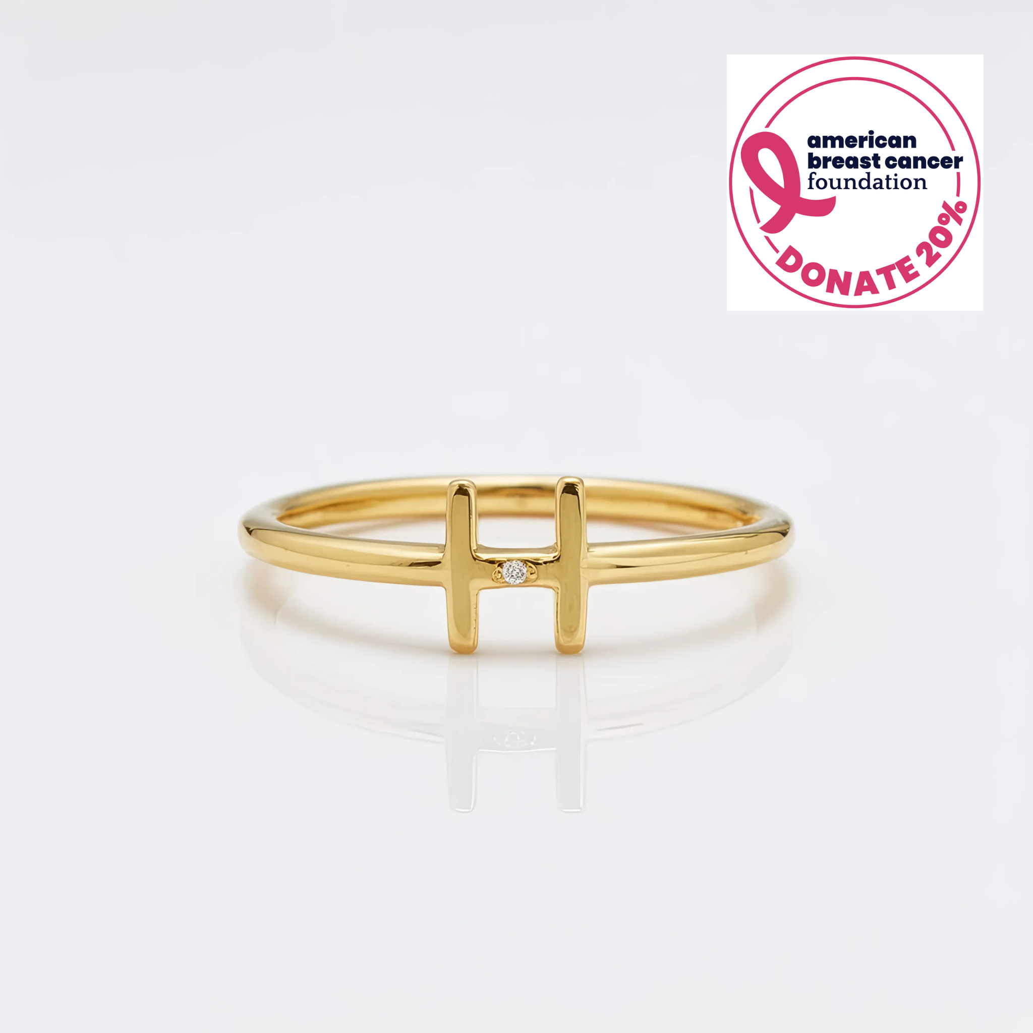 Gold and Diamond Initial Ring