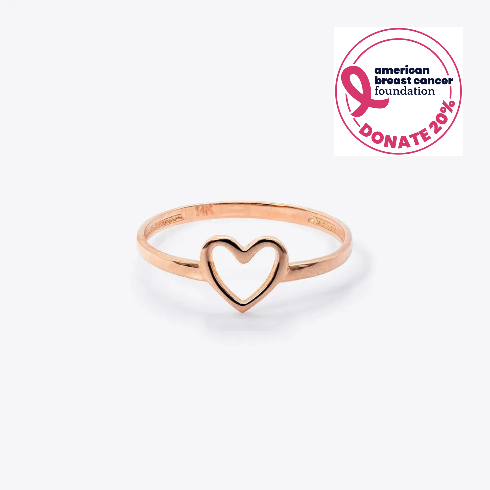 Rose Gold Open Heart Ring
