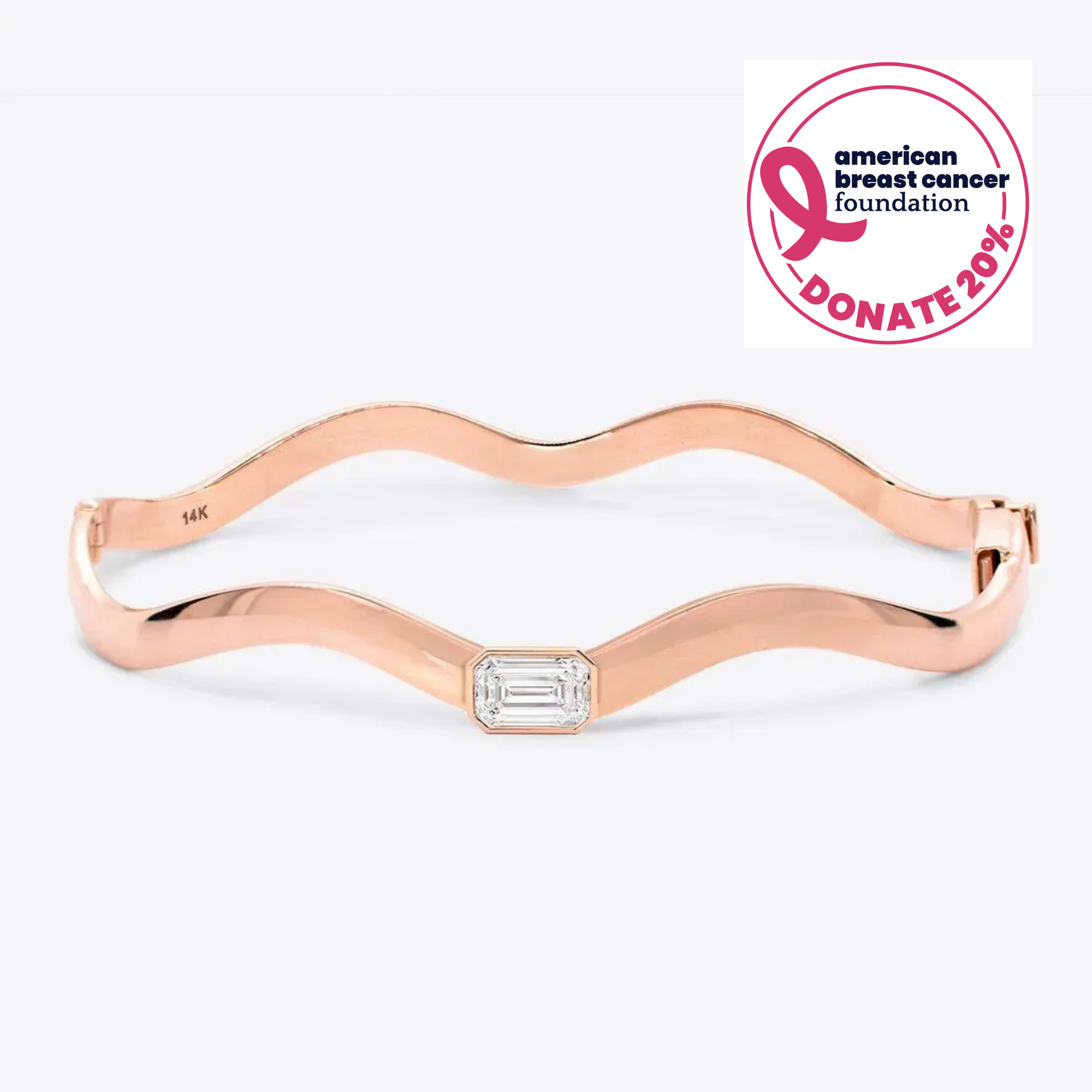 Rose Gold Emerald Taylor Wave Bangle