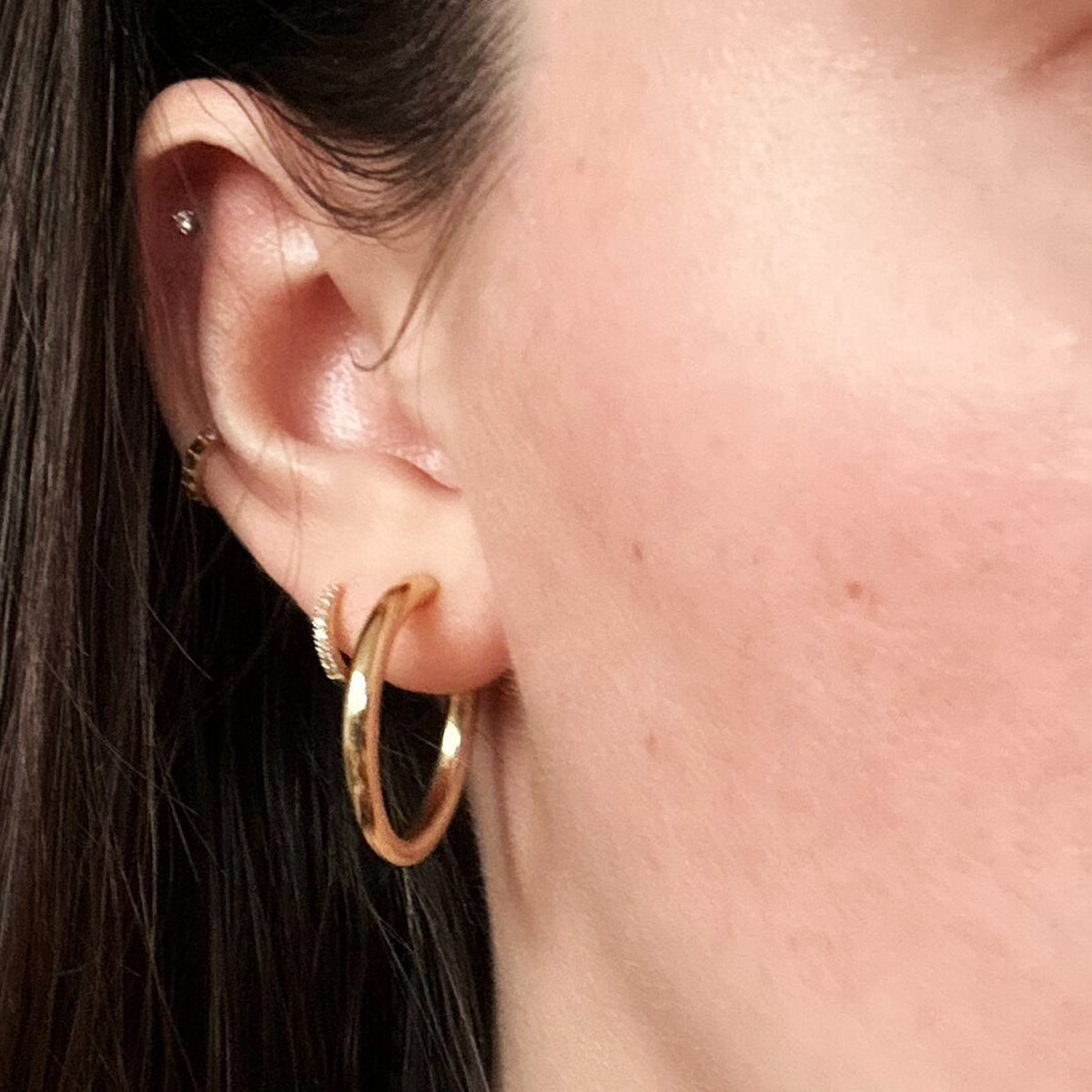 Small Gold Tube Hoops